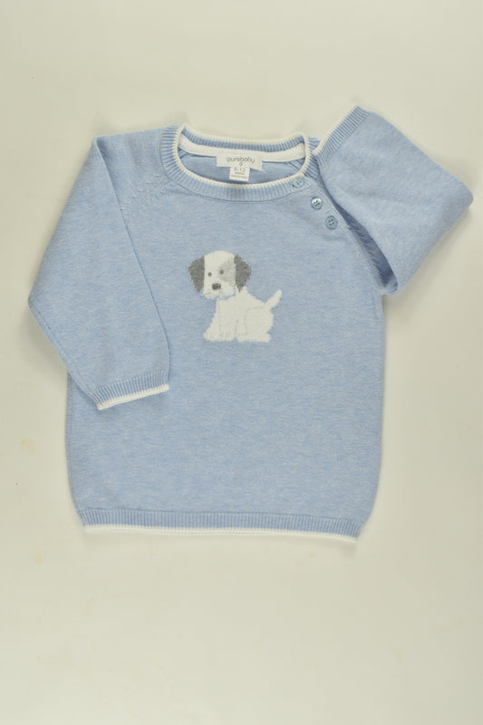 Purebaby Size 0 Dog Knit Jumper