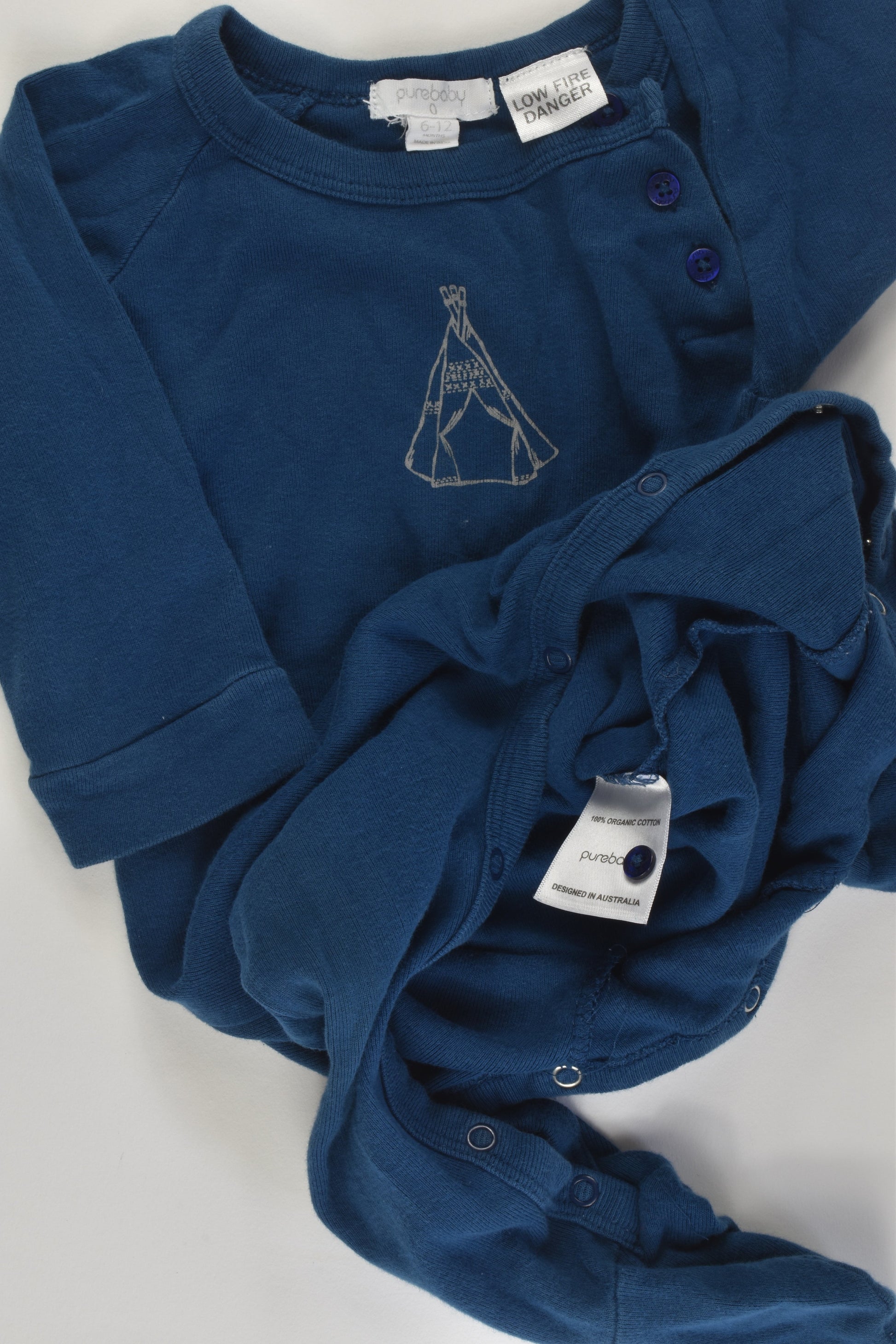 Purebaby Size 0 Footed Romper