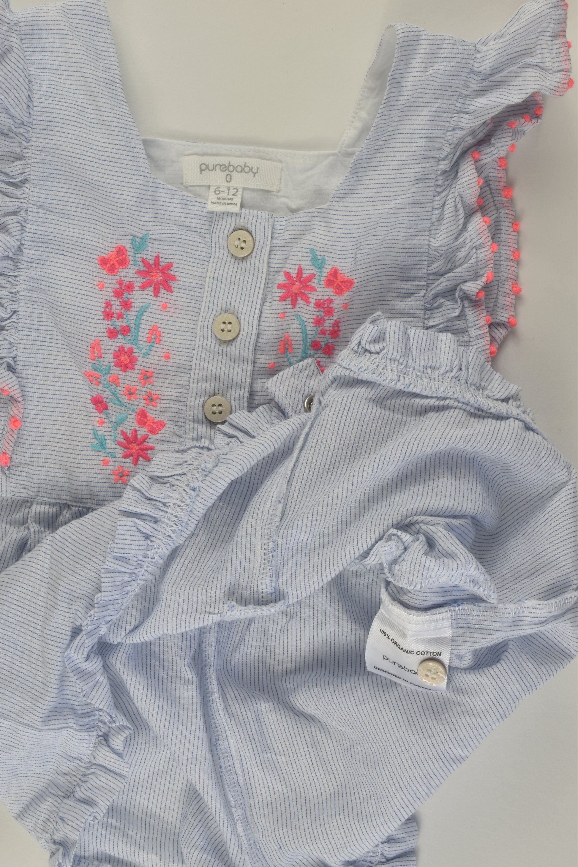 Purebaby Size 0 Short Romper