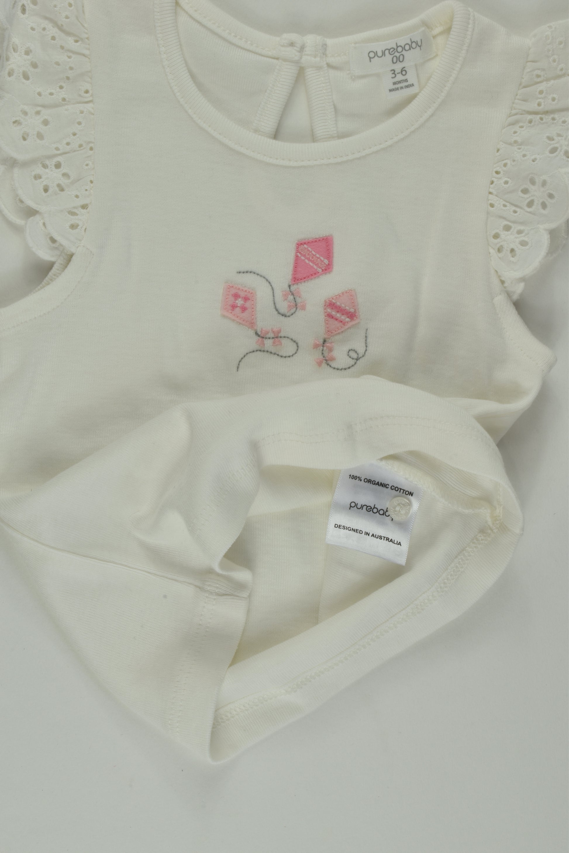 Purebaby Size 00 Kite Ruffle Top