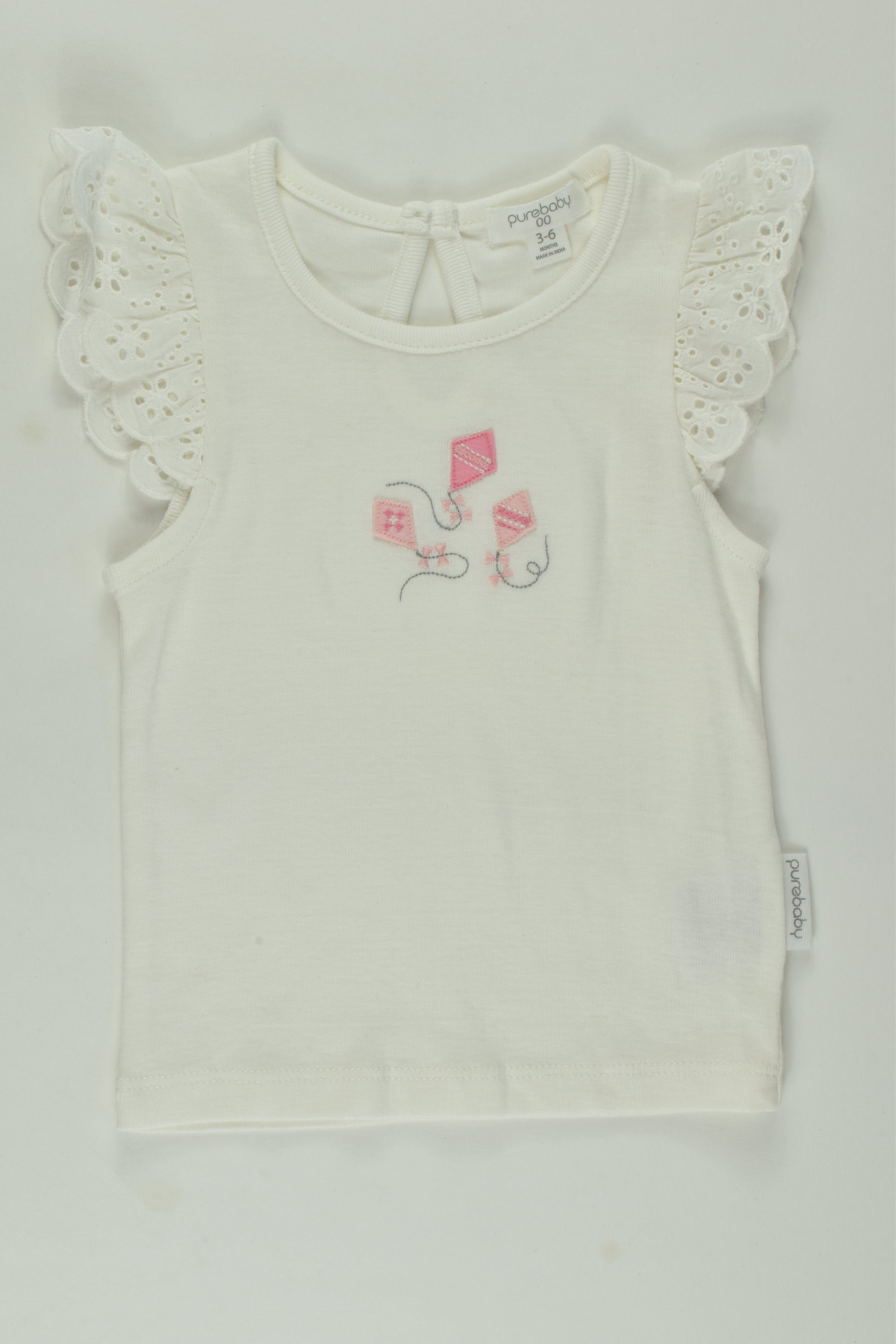 Purebaby Size 00 Kite Ruffle Top