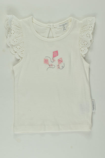 Purebaby Size 00 Kite Ruffle Top