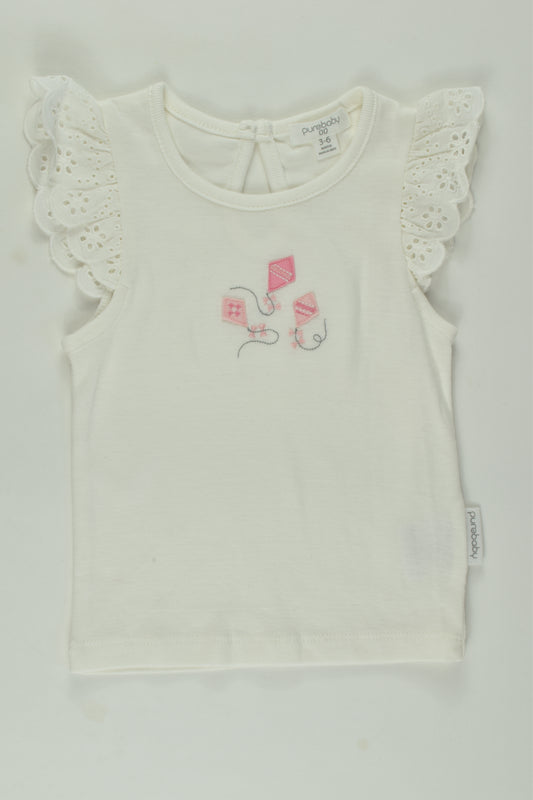 Purebaby Size 00 Kite Ruffle Top