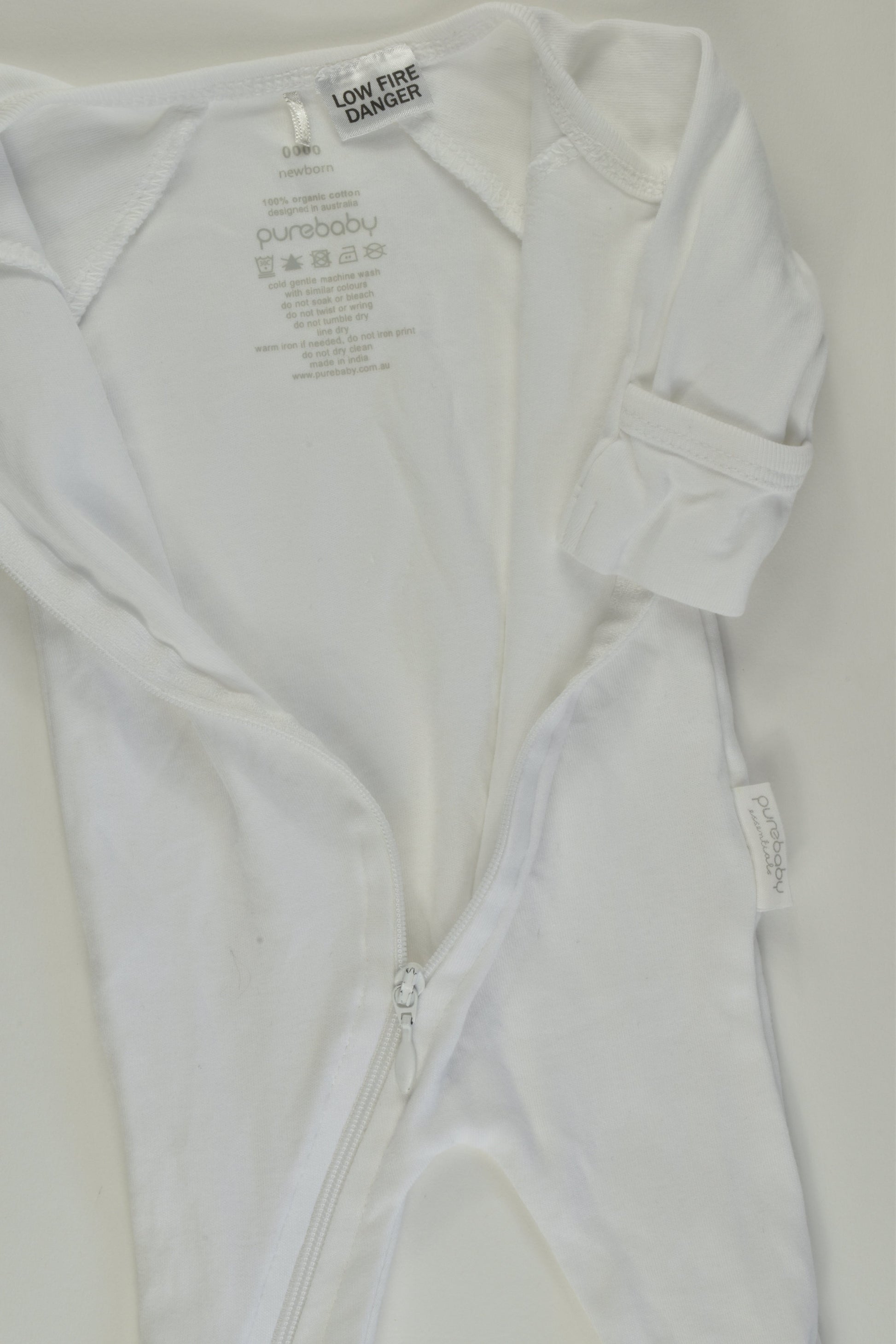 Purebaby Size 0000 Footed Romper