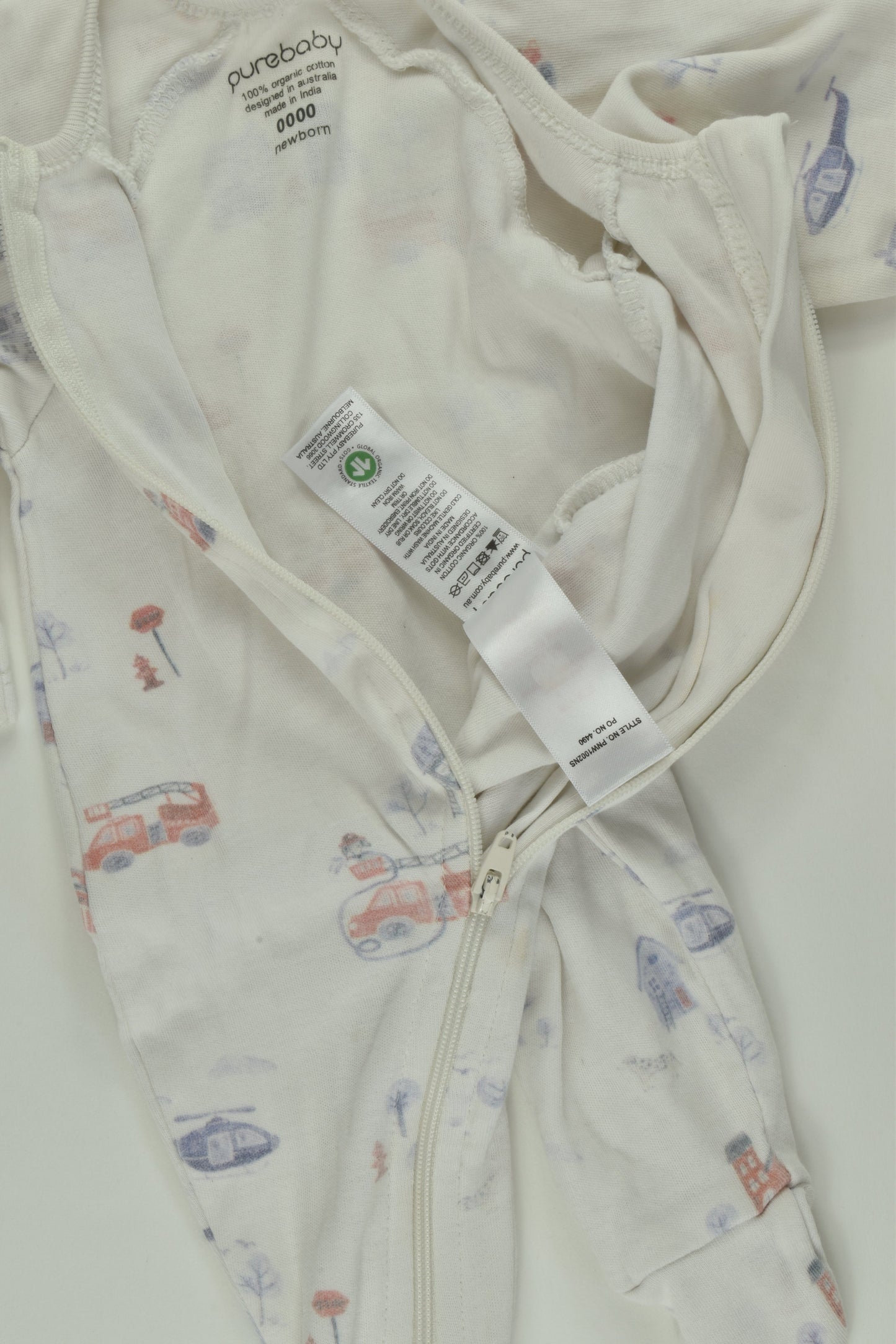 Purebaby Size 0000 Footed Romper