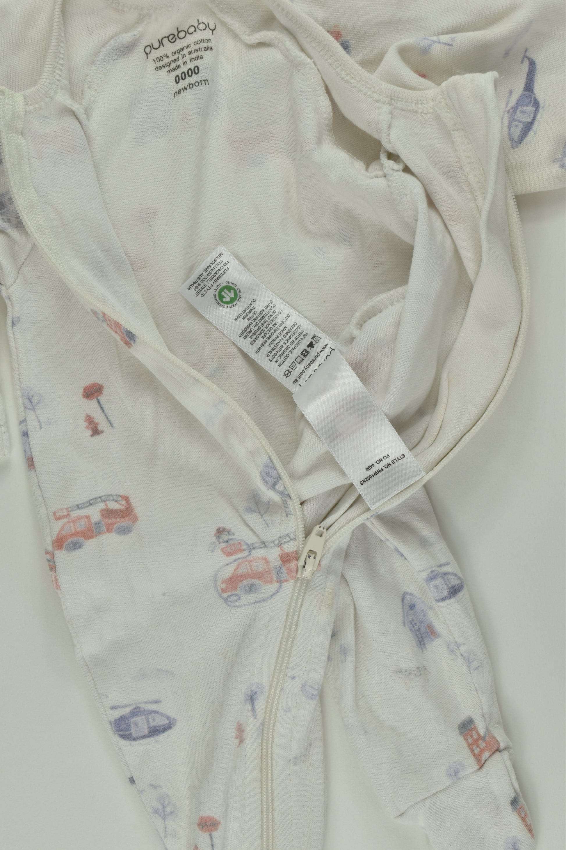 Purebaby Size 0000 Footed Romper