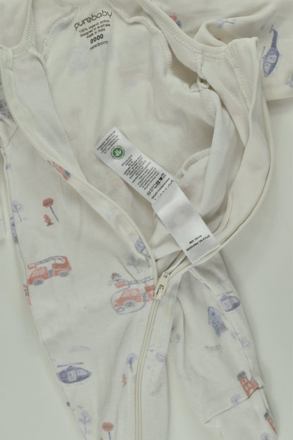 Purebaby Size 0000 Footed Romper