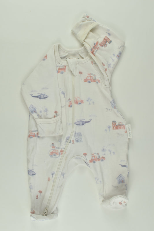 Purebaby Size 0000 Footed Romper