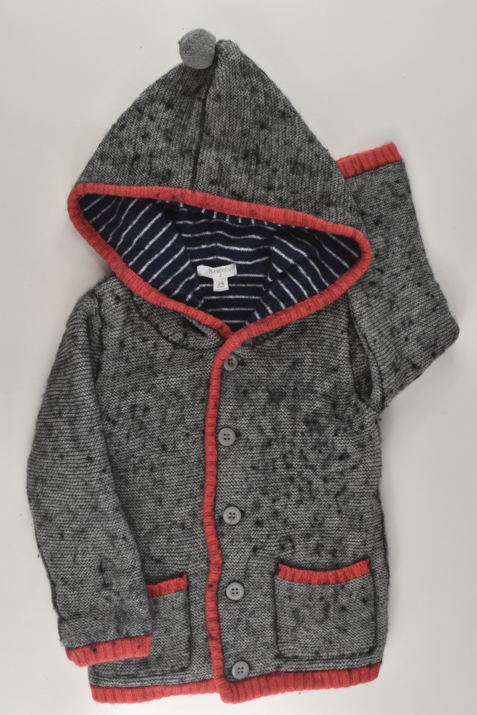Purebaby Size 2 Wool Blend Knit Jumper