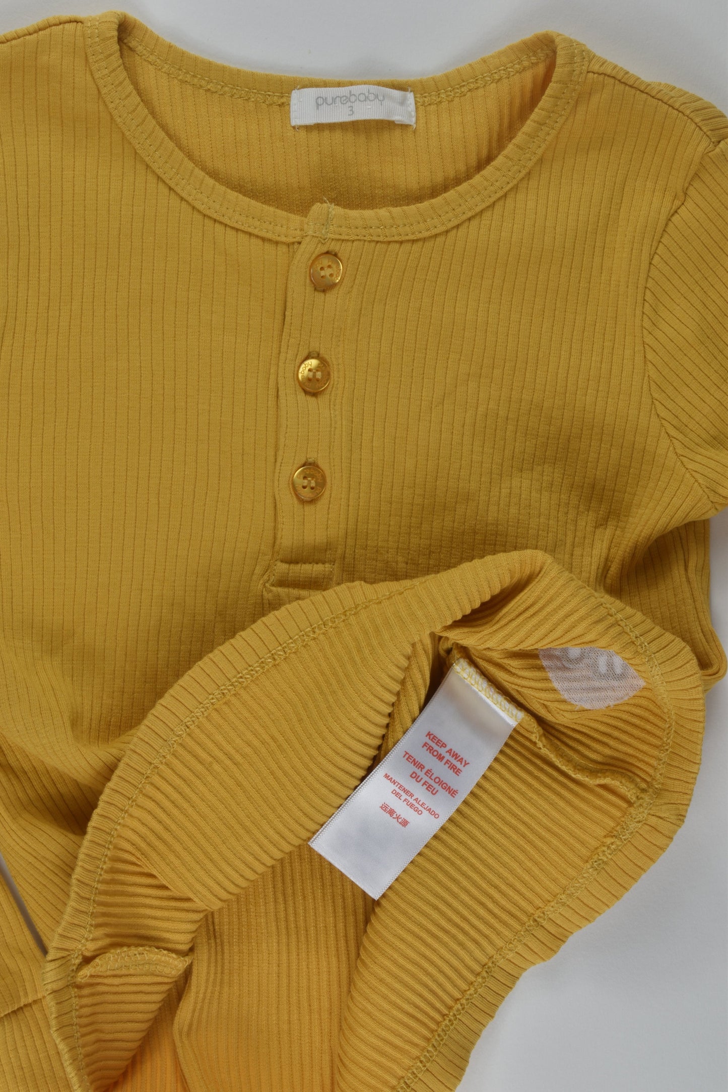 Purebaby Size 3 Ribbed Top
