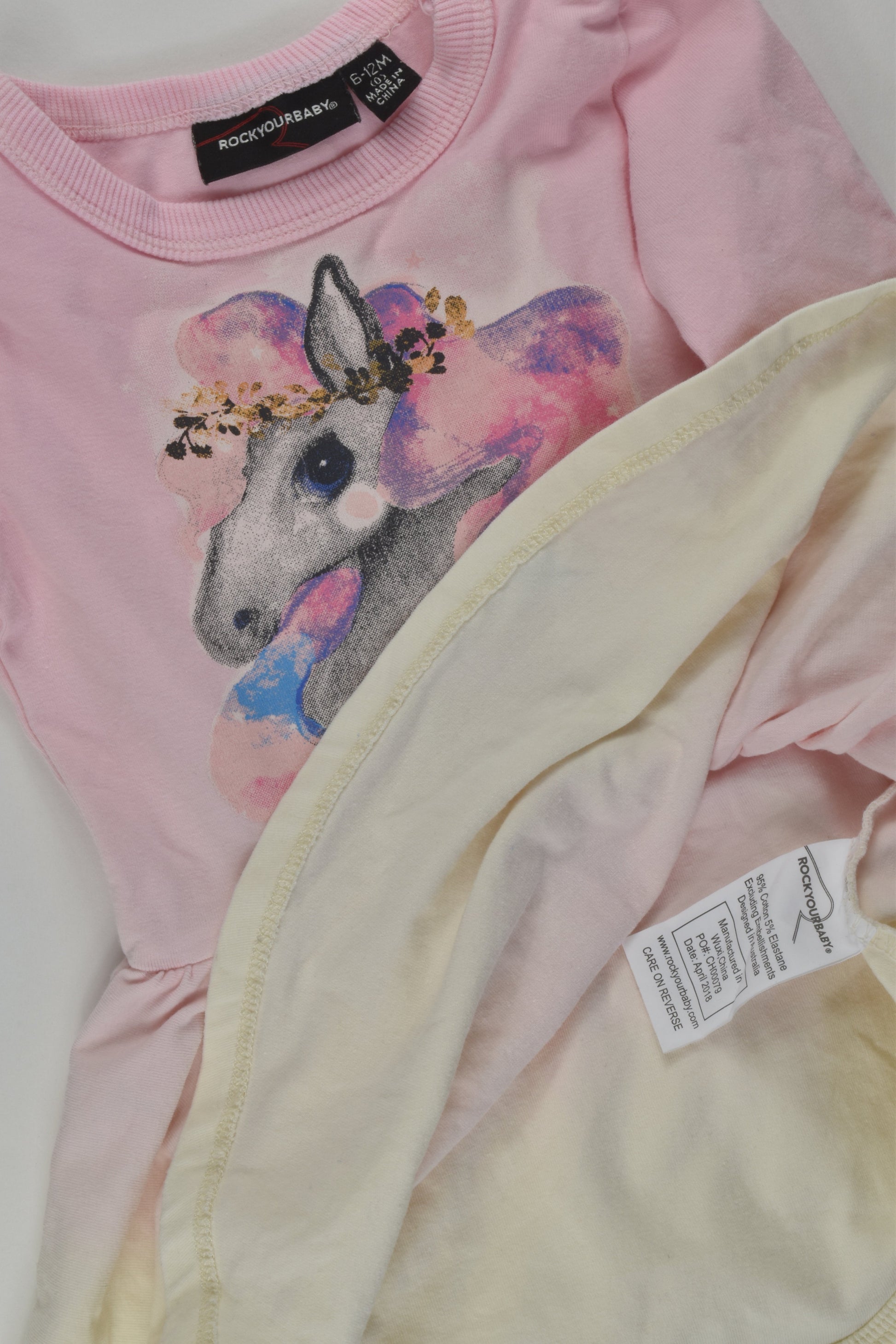 Rock Your Baby Size 0 Unicorn Dress with Bodysuit Underneath