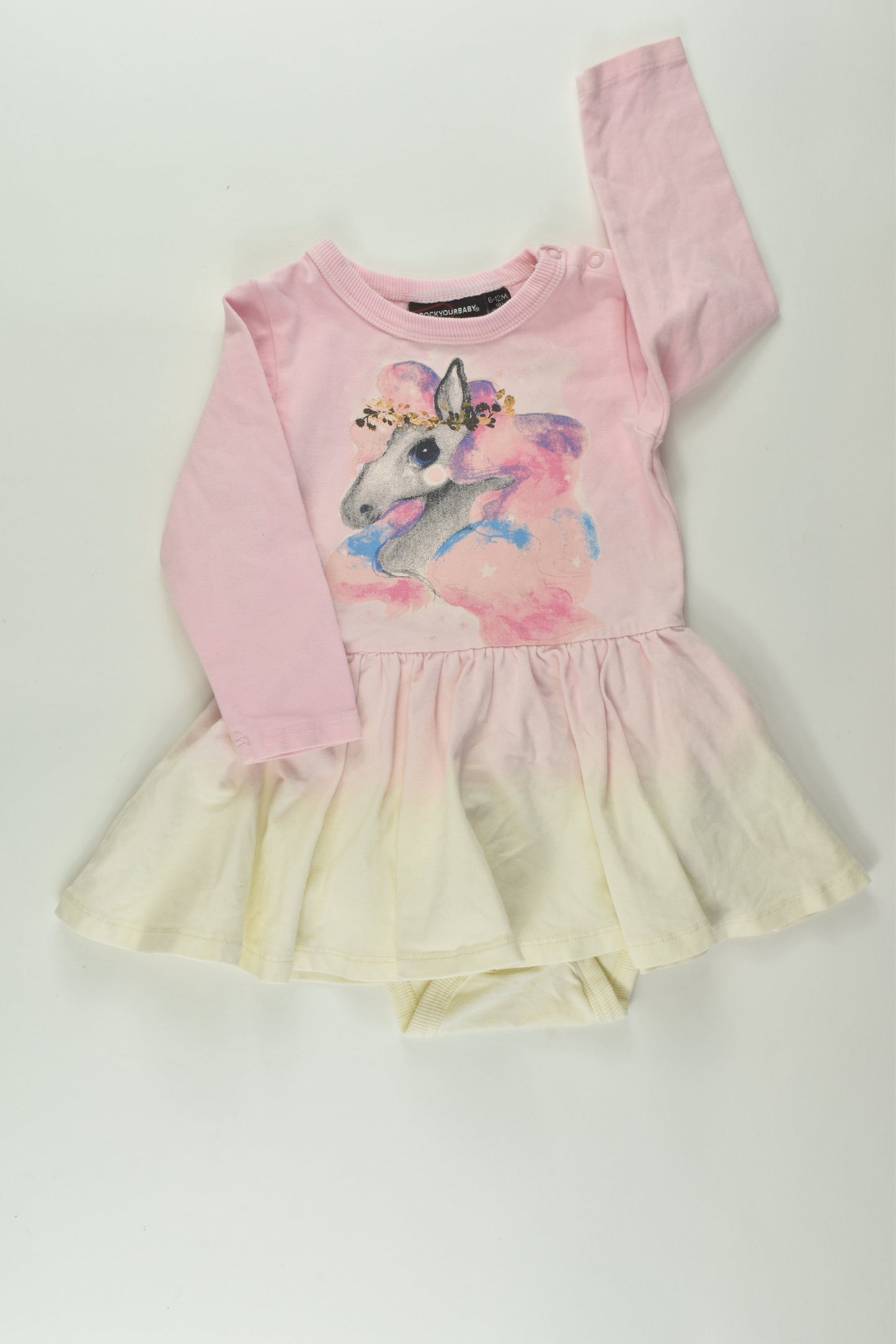 Rock Your Baby Size 0 Unicorn Dress with Bodysuit Underneath