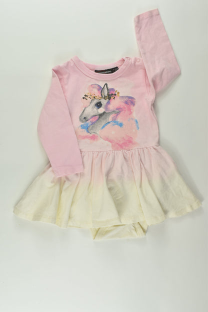 Rock Your Baby Size 0 Unicorn Dress with Bodysuit Underneath