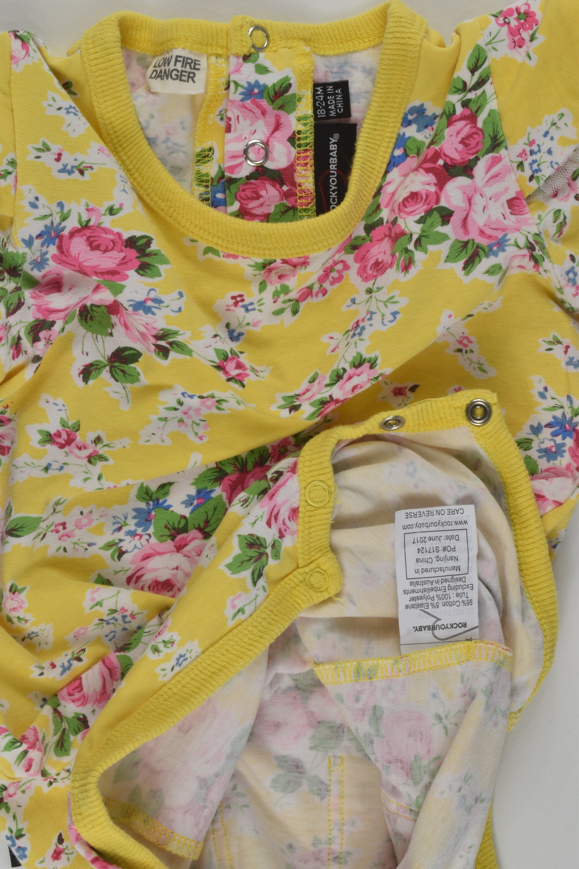 Rock Your Baby Size 2 Floral Romper