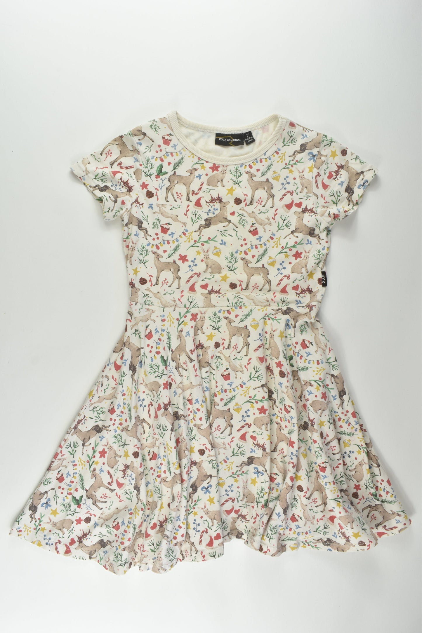 Rock Your Kid Size 7 Twirly Christmas Dress