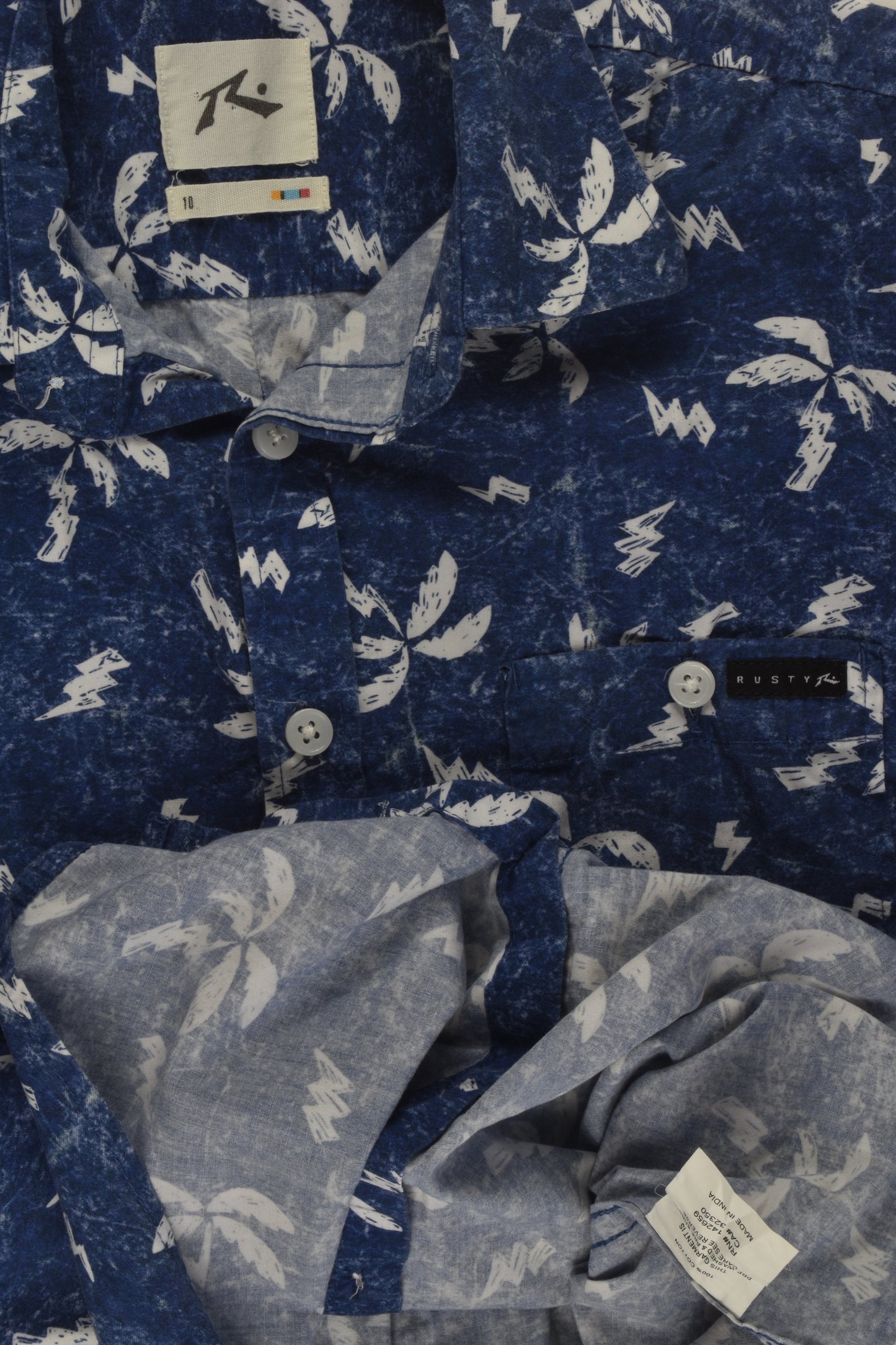 Rusty Size 10 Palmtrees Button-up Shirt