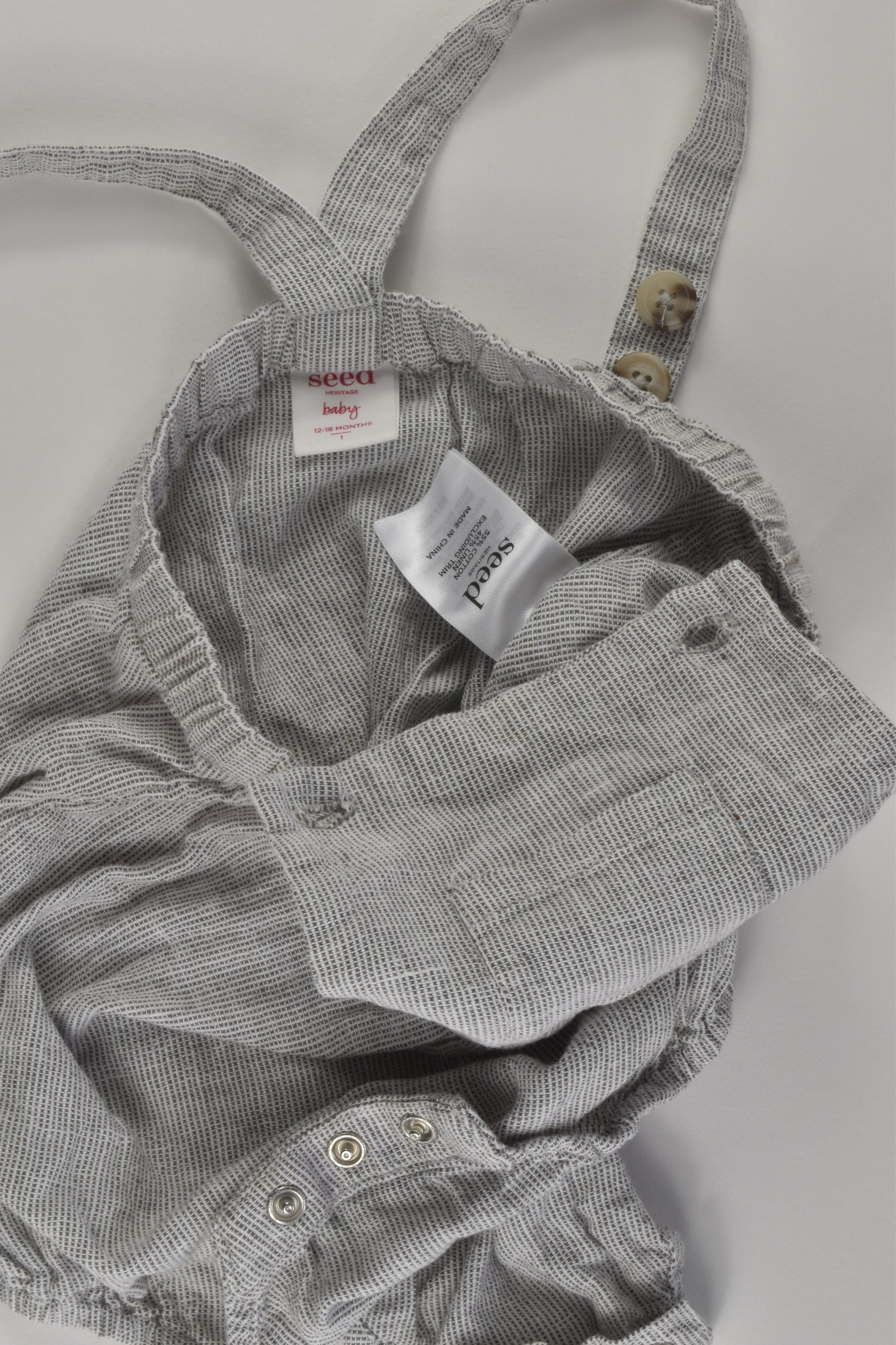 Seed Heritage Size 1 Linen Blend Bubble Romper