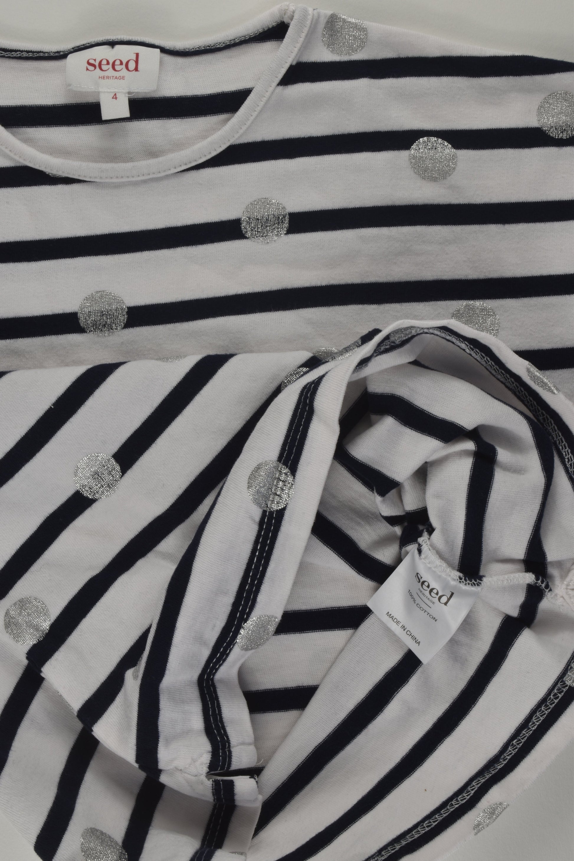Seed Heritage Size 4 Dots and Stripes Top