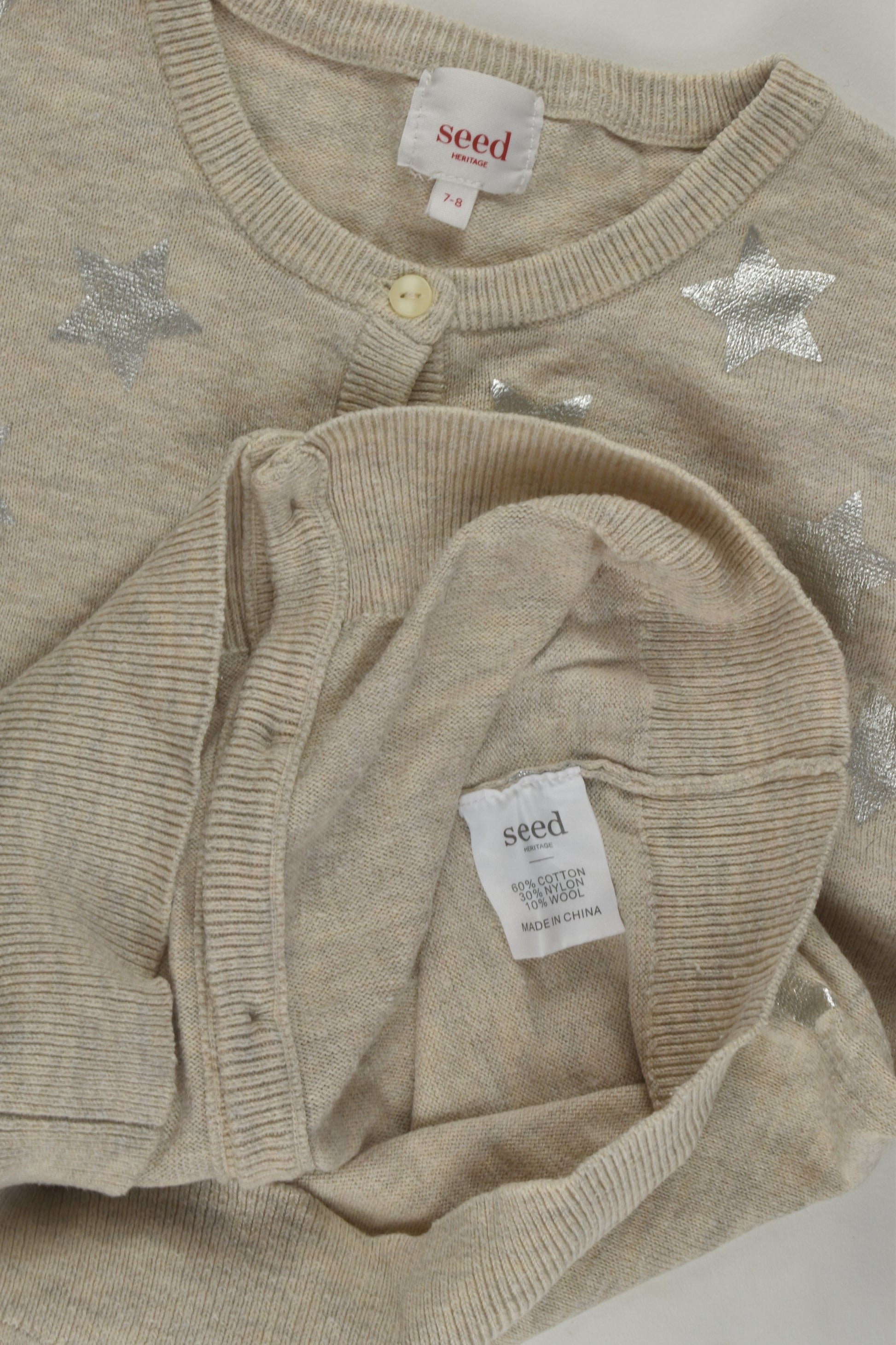 Seed Heritage Size 7-8 Star Cardigan
