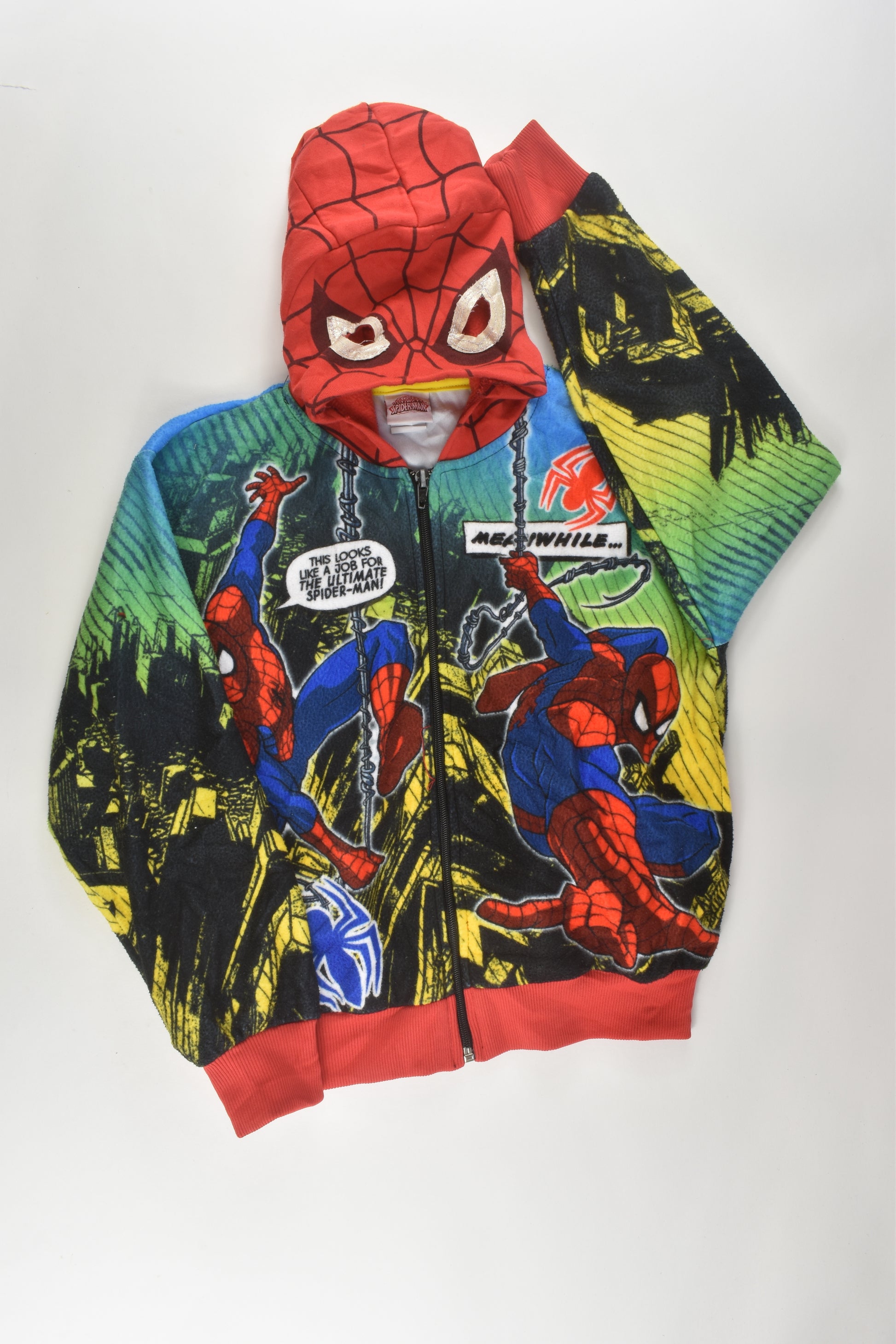 Spiderman Size 5-6 Zip Jumper