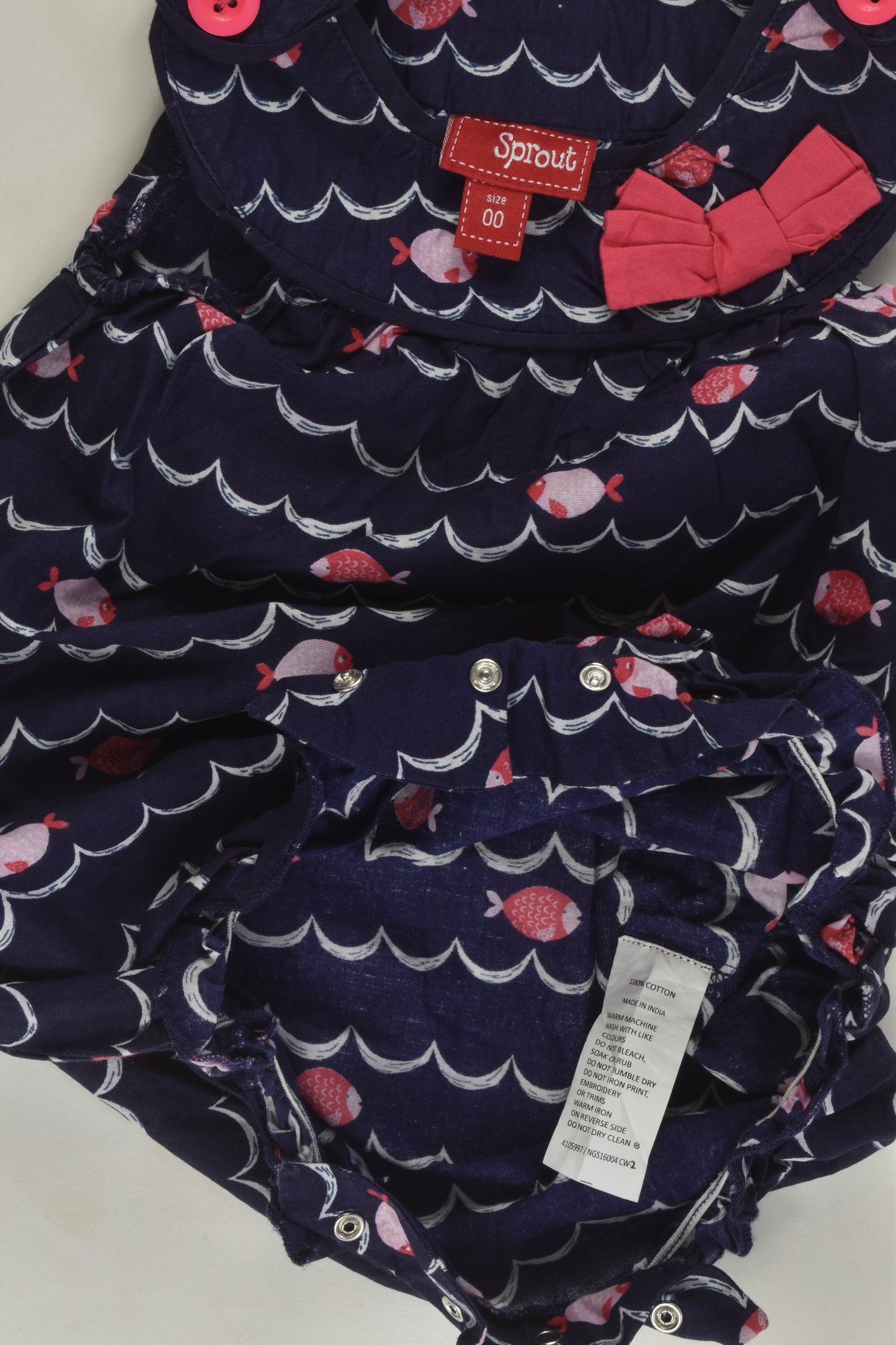 Sprout Size 00 Fish Bubble Romper