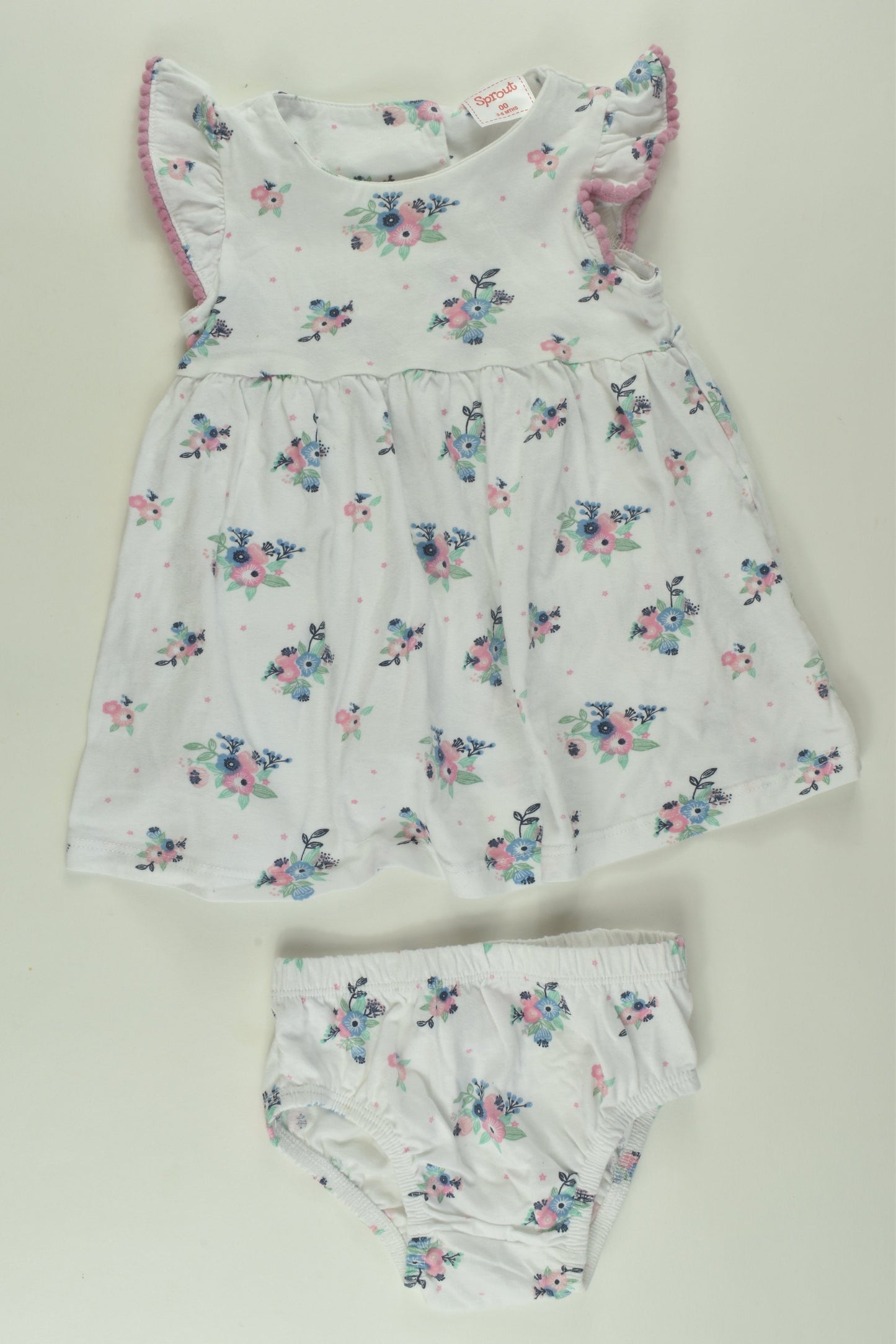 Sprout Size 00 Floral Dress and Bloomers