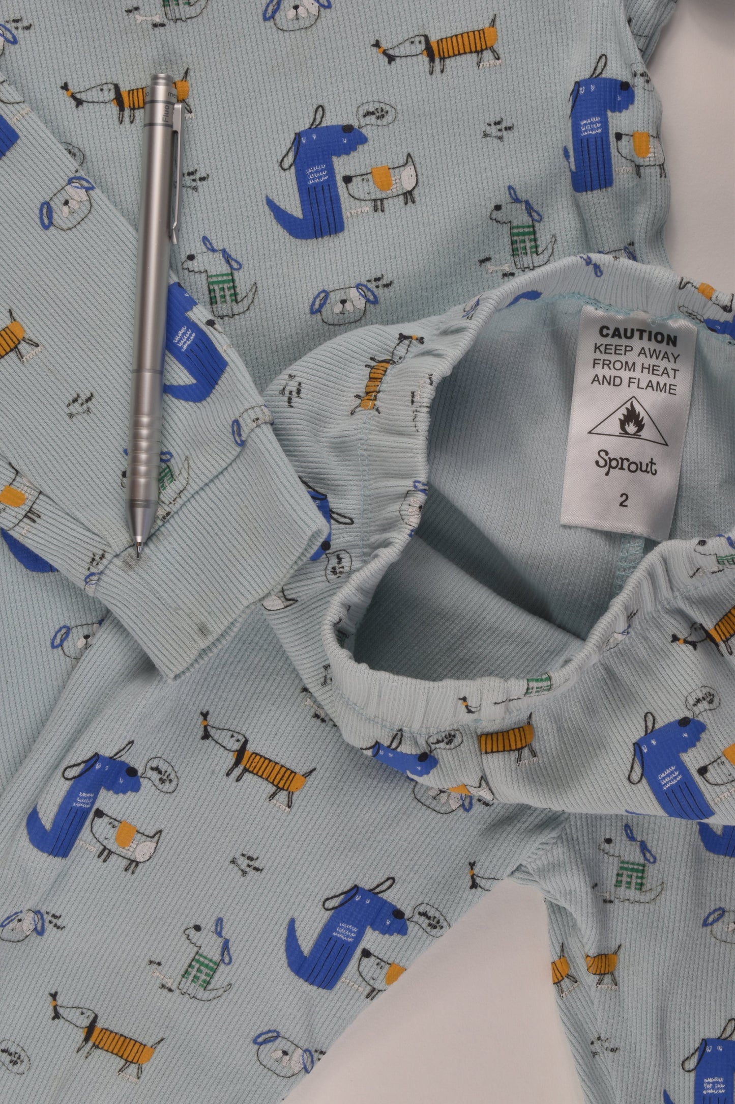 Sprout Size 2 Ribbed Dog Pyjamas