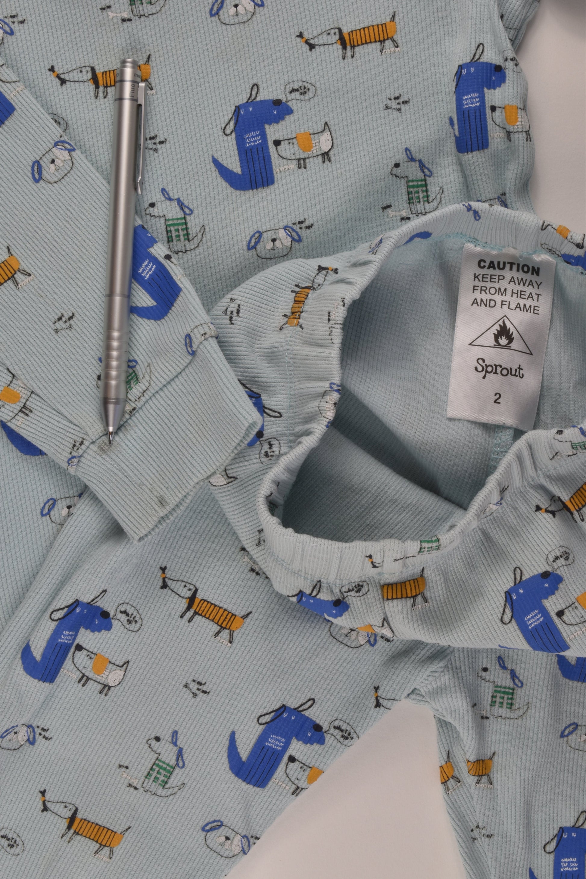 Sprout Size 2 Ribbed Dog Pyjamas