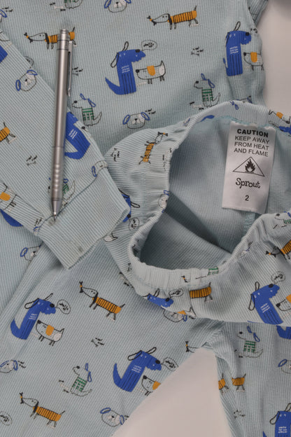 Sprout Size 2 Ribbed Dog Pyjamas