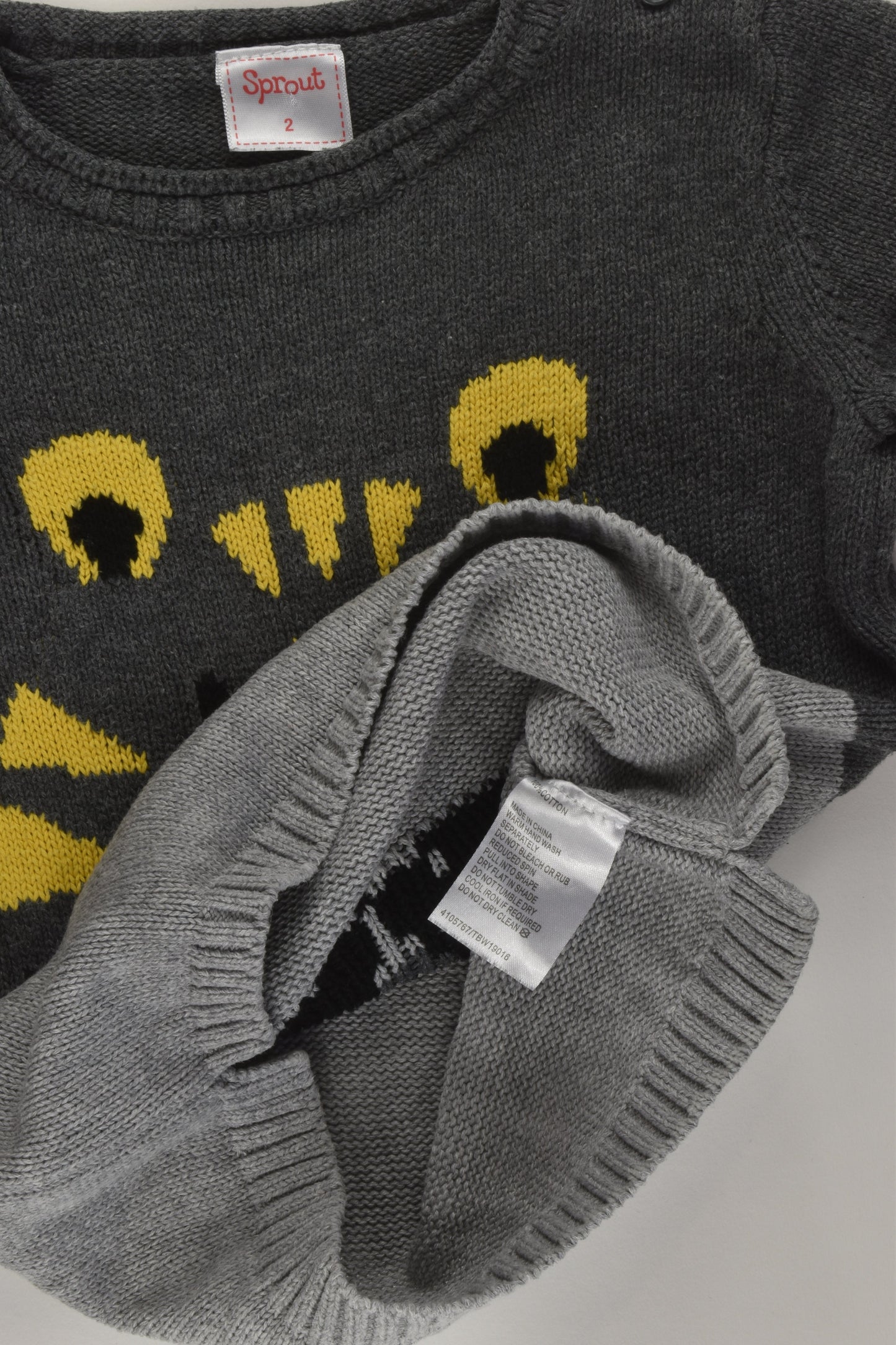 Sprout Size 2 Tiger Knit Jumper