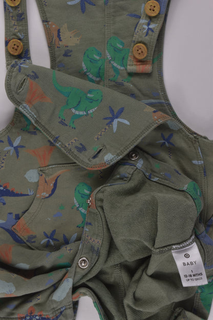 Target Size 1 Dinosaur Short Overalls