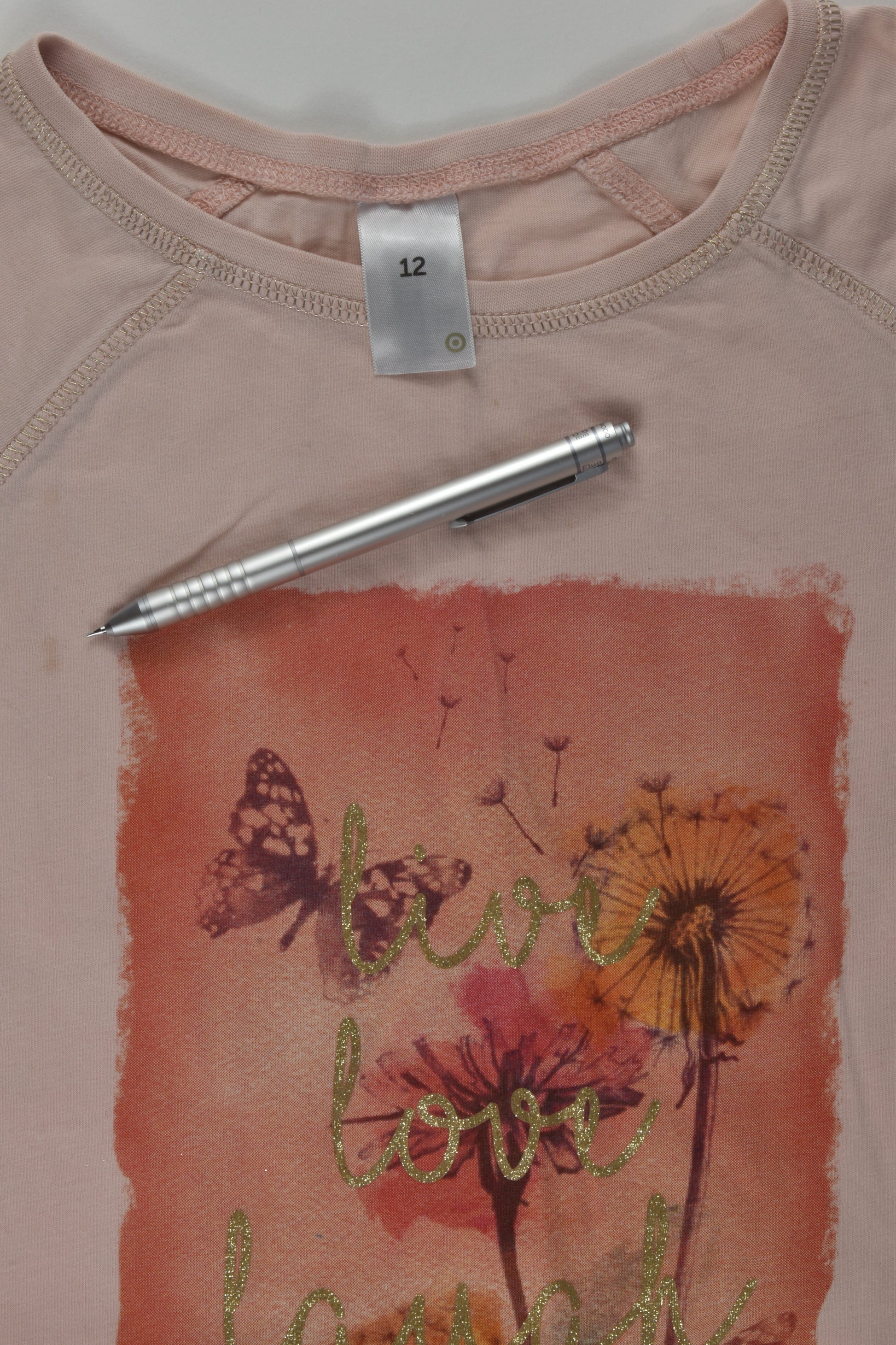 Target Size 12 'Live Love Laugh' T-shirt