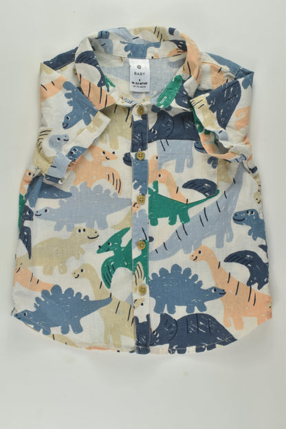 Target Size 2 Linen Blend Dinosaur Button-up Shirt