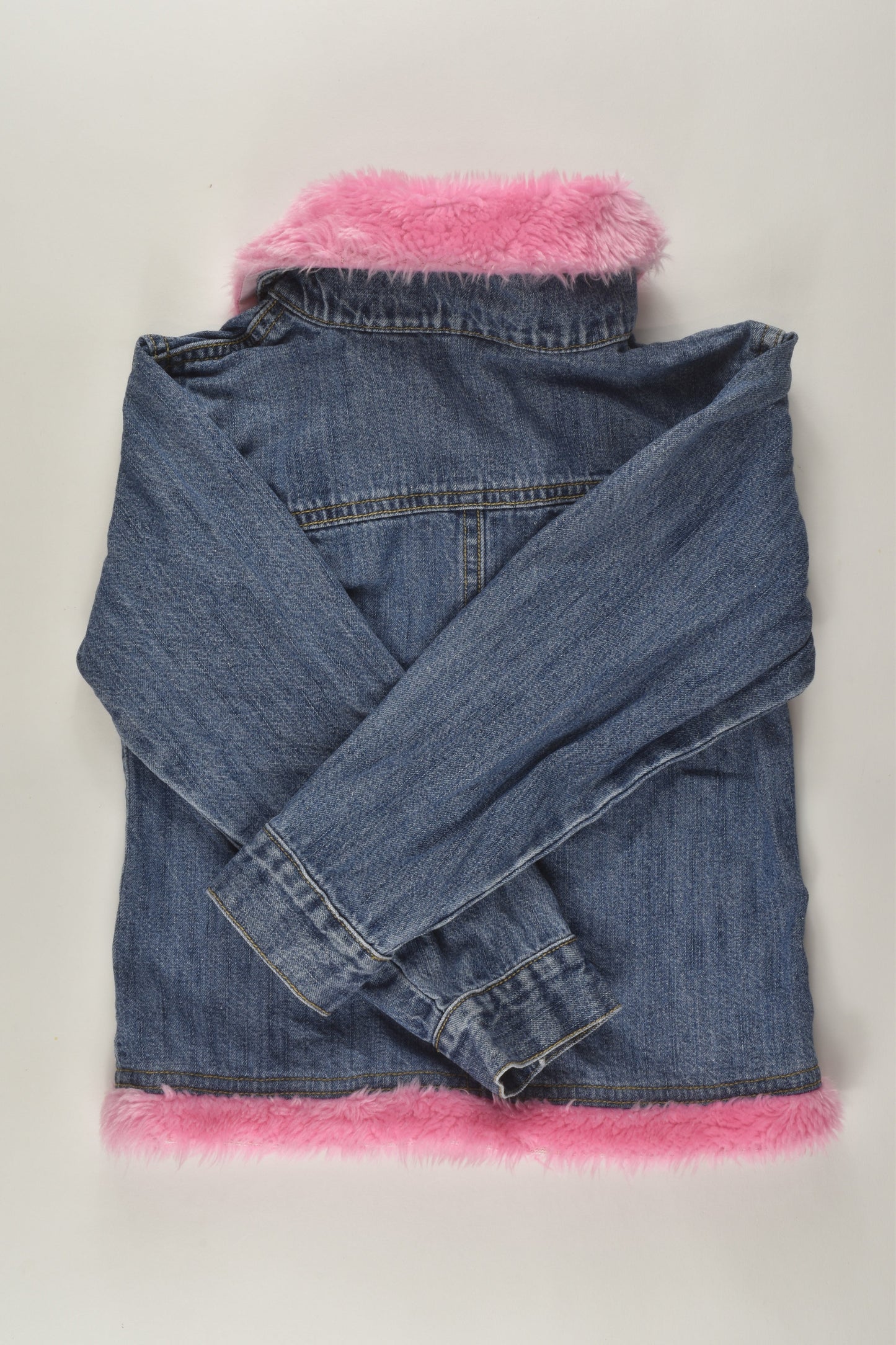 Target Size 6 Pink Fur Denim Jacket