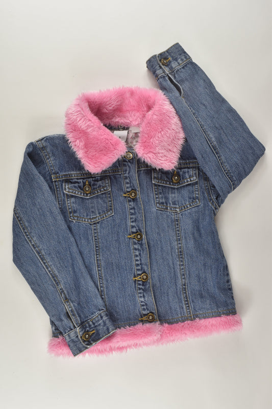 Target Size 6 Pink Fur Denim Jacket