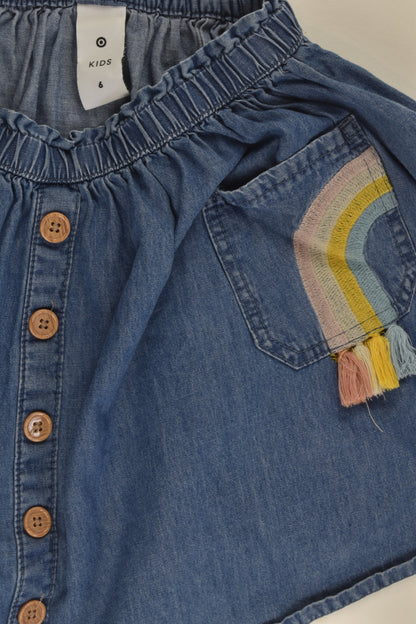 Target Size 6 Rainbow Detail Denim Skirt