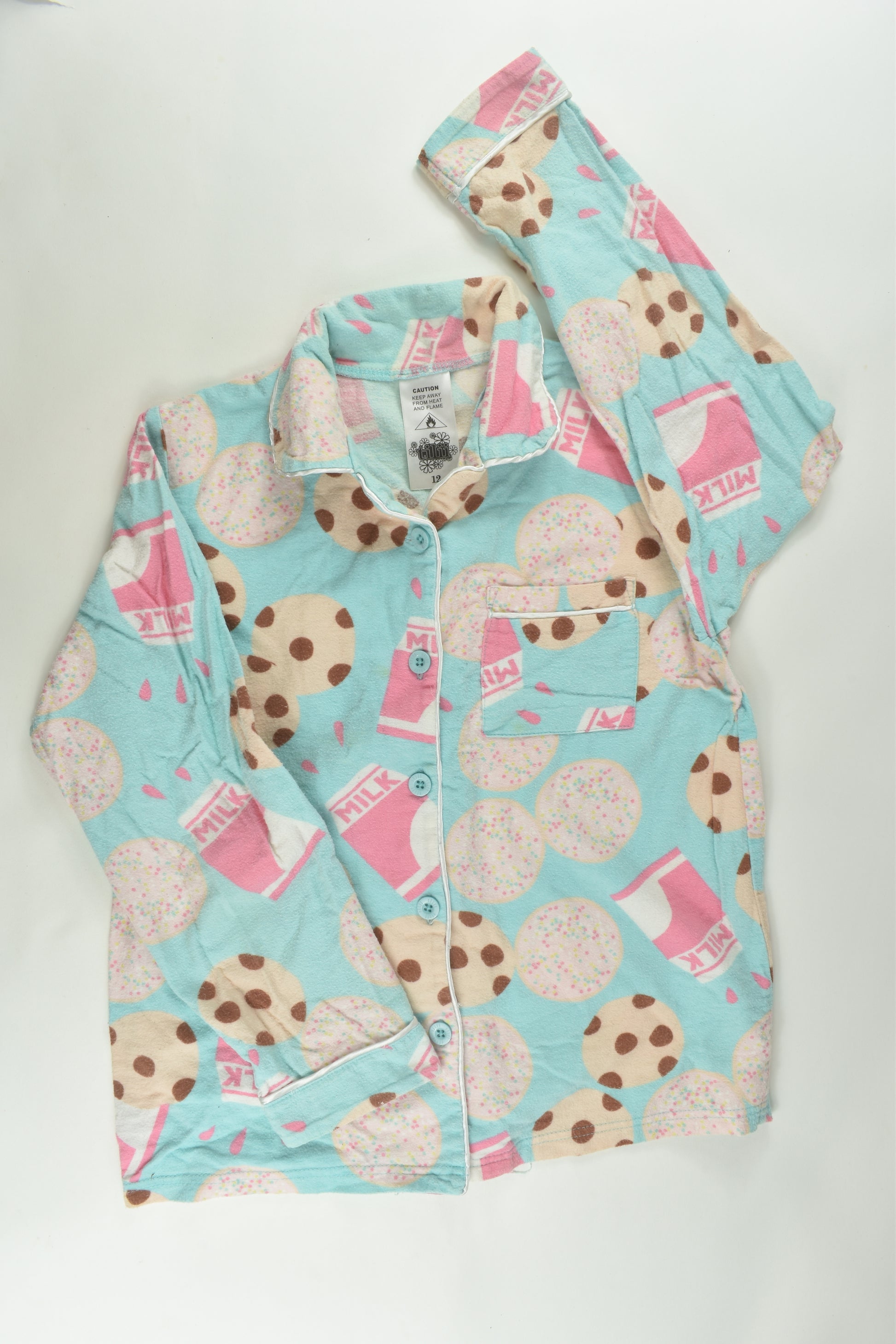 Tilii Size 12 'Cookies and Milk' Flannel Shirt