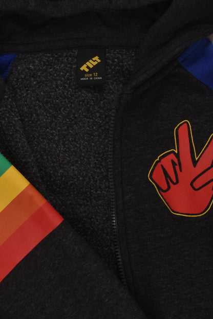 Tilt Size 12 Rainbow Stripe Zip Jumper