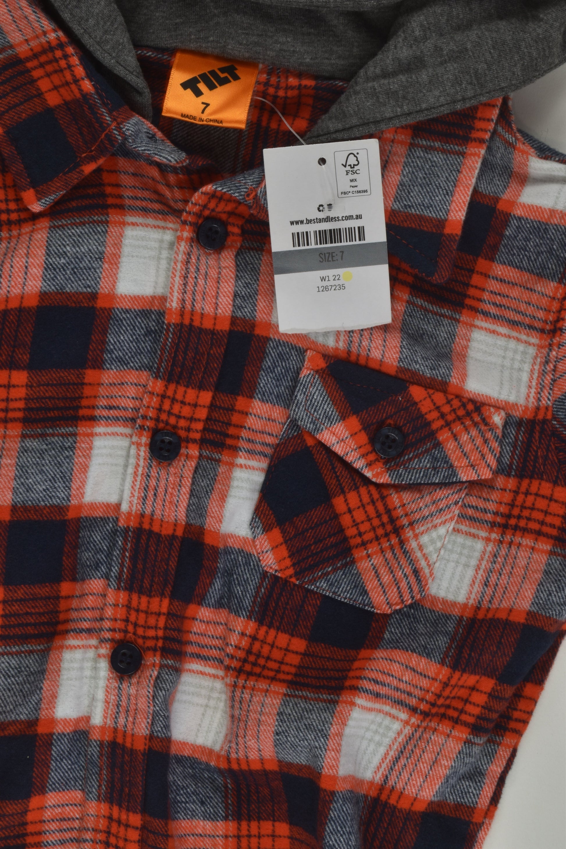 Tilt Size 7 Flannel Shirt with Hood