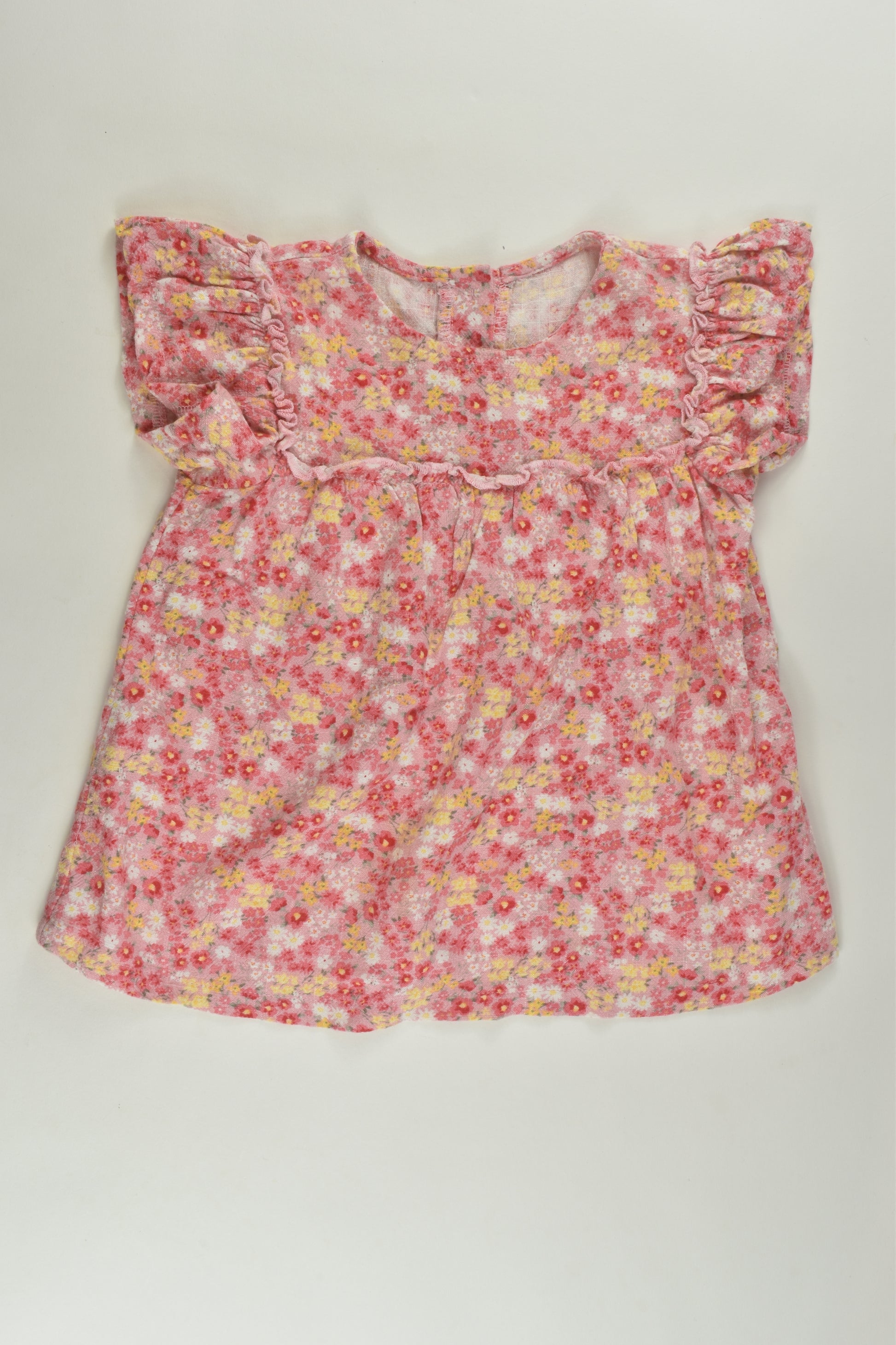 Tu Size 2 Linen Blend Floral Blouse