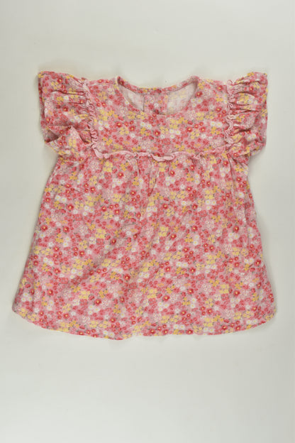 Tu Size 2 Linen Blend Floral Blouse