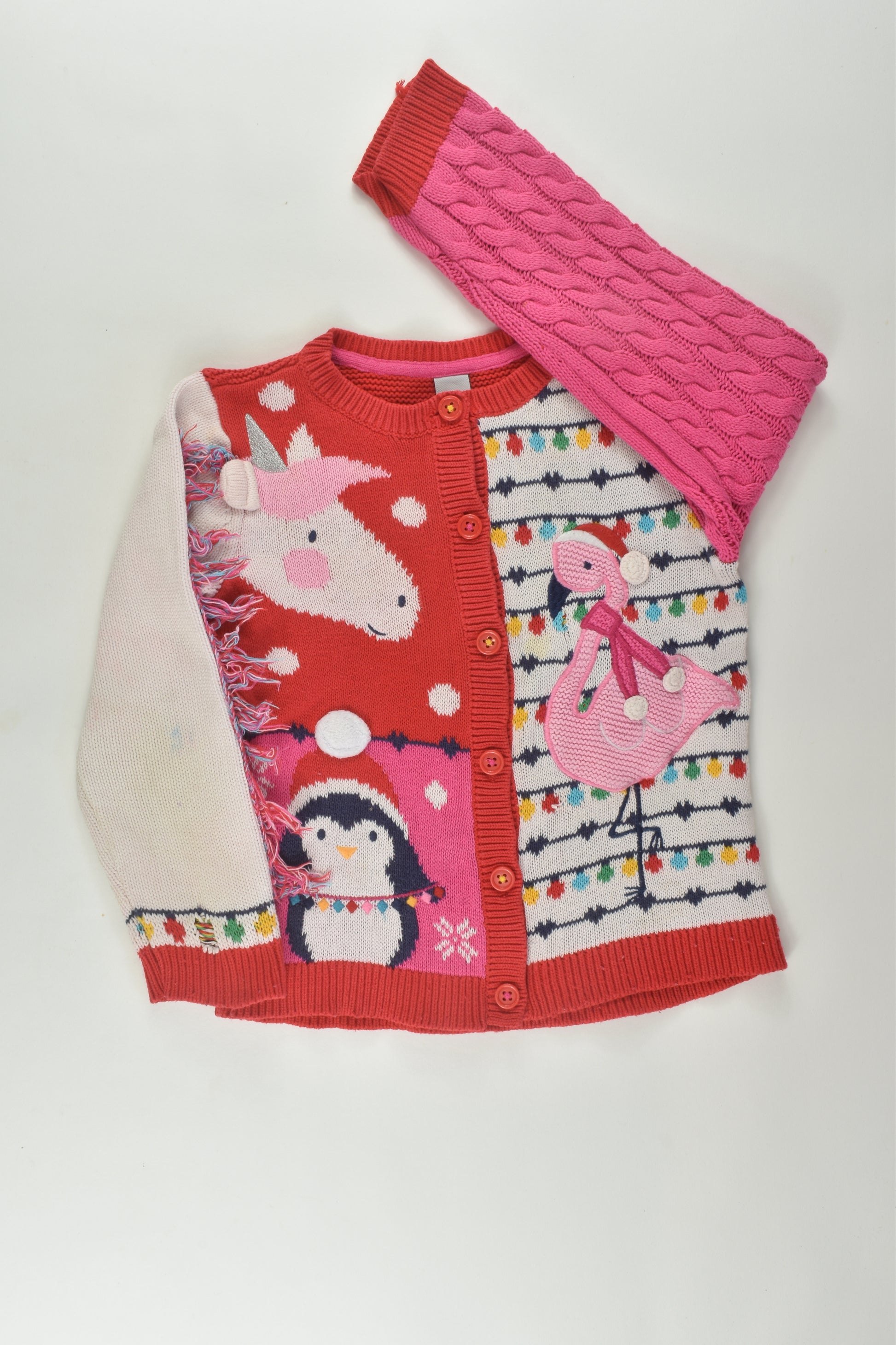 Tu Size 3-4 Christmas Knit Cardigan