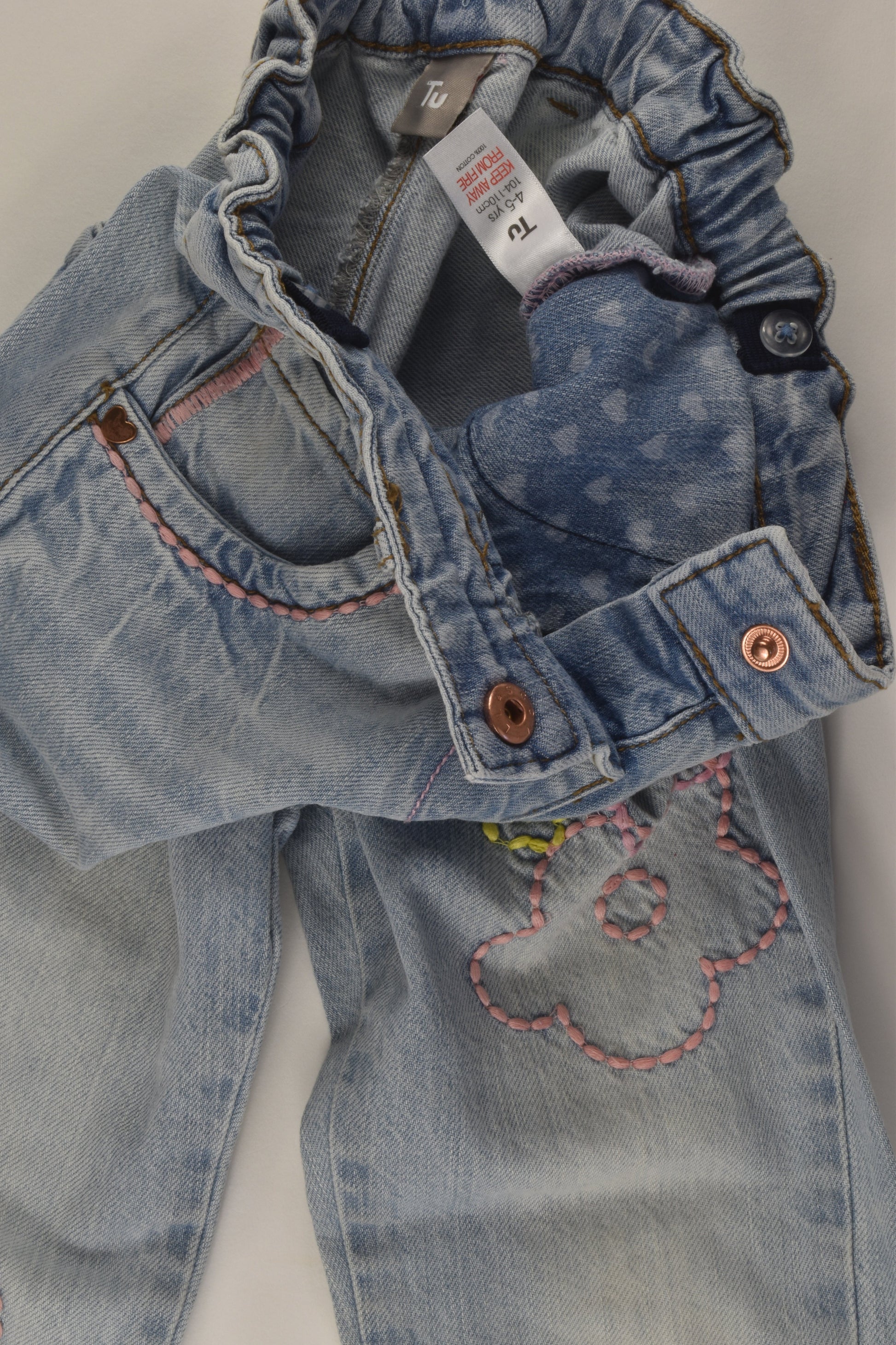 Tu Size 4-5 Embroidery Denim Pants