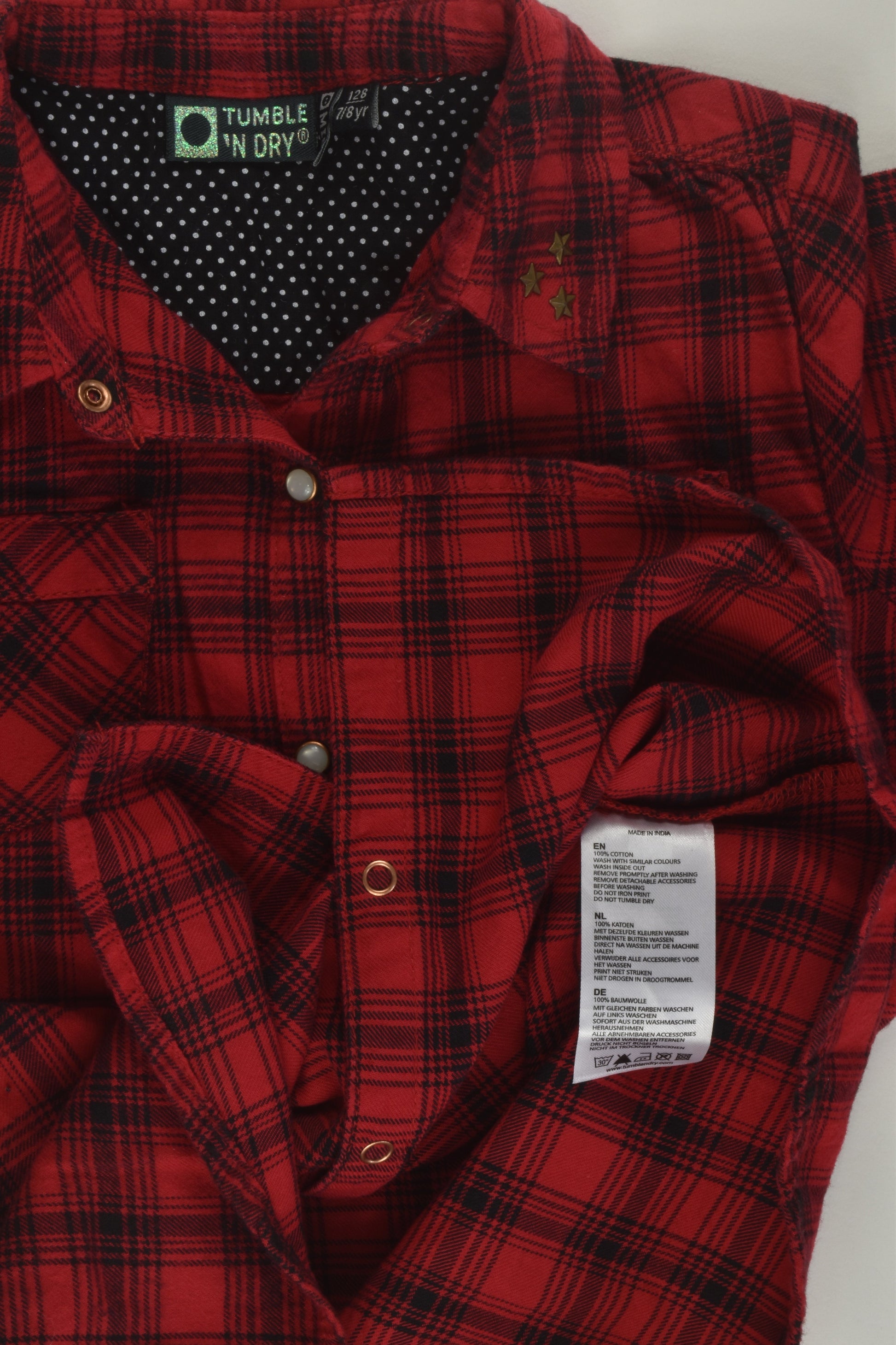 Tumble 'N Dry Size 7/8 Checked Shirt