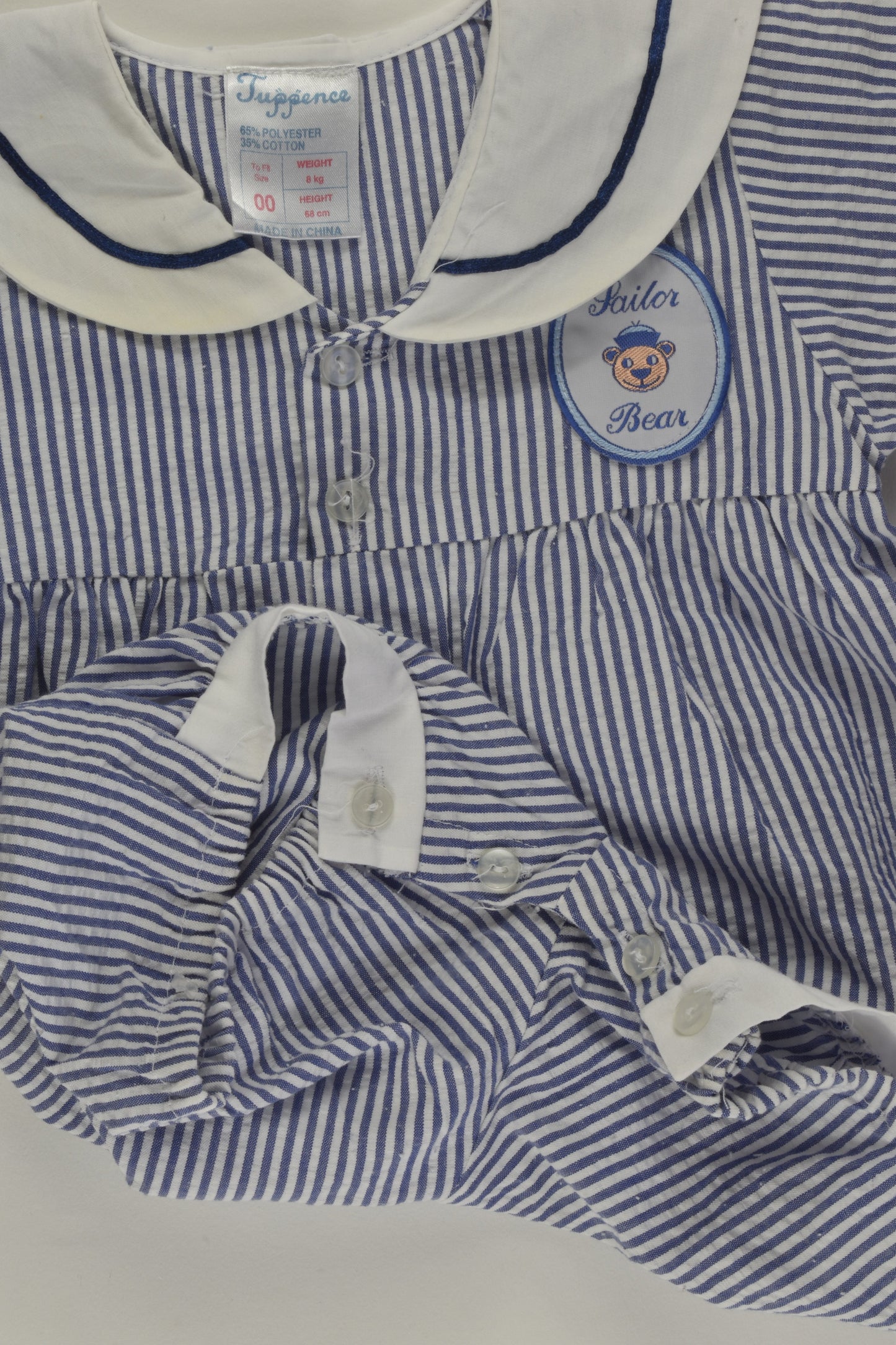 Tuppence Size 00 'Sailor Bear' Romper