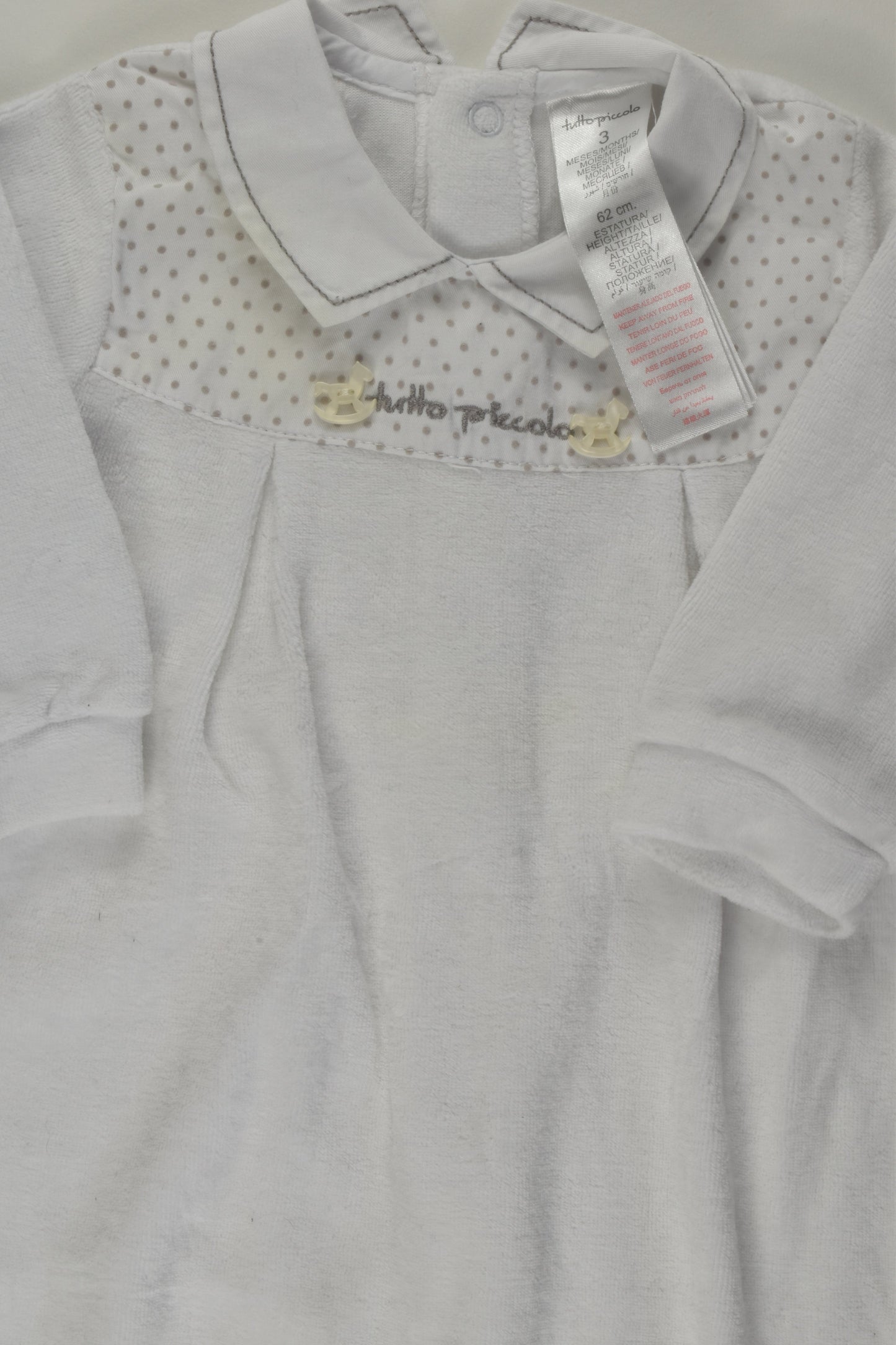 Tutto Piccolo Size 00 Velour Romper with Collar