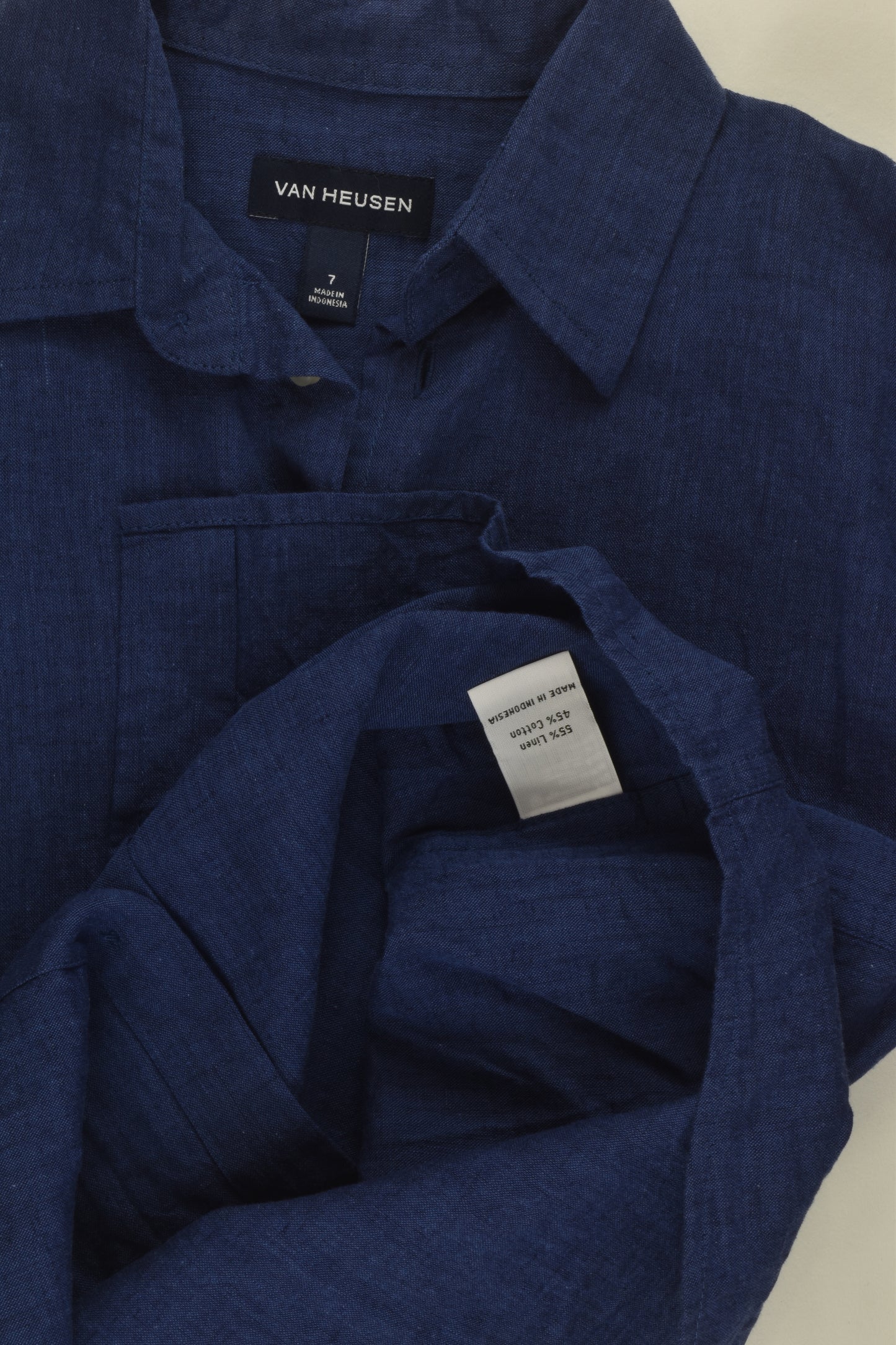 Van Heusen Size 7 Linen Blend Shirt