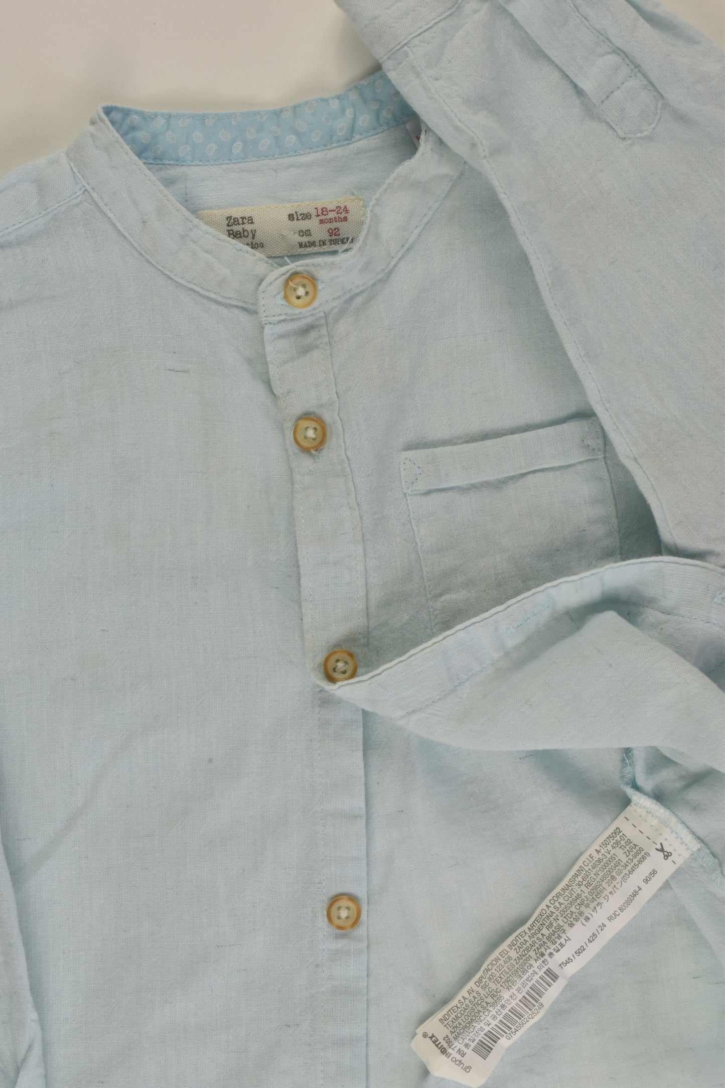 Zara Size 2 Linen Blend Shirt