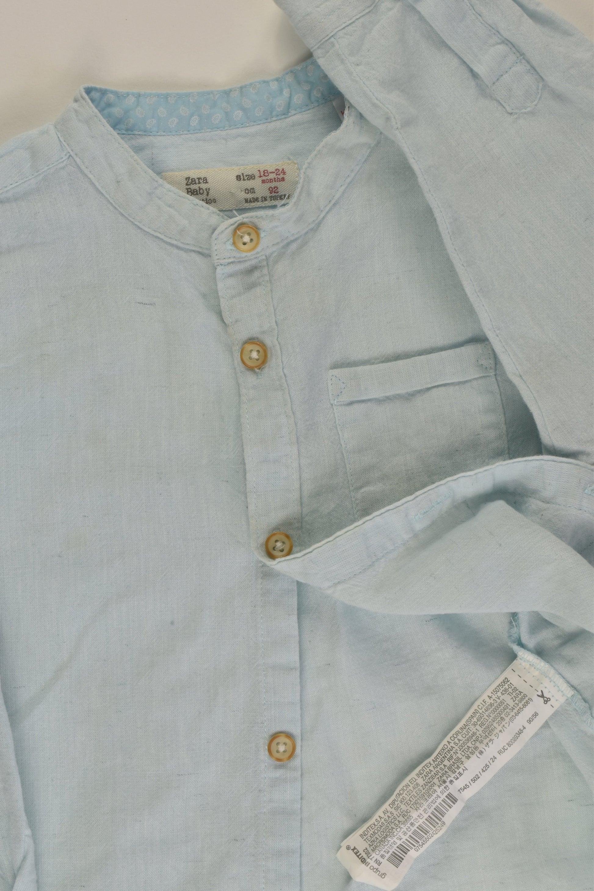 Zara Size 2 Linen Blend Shirt