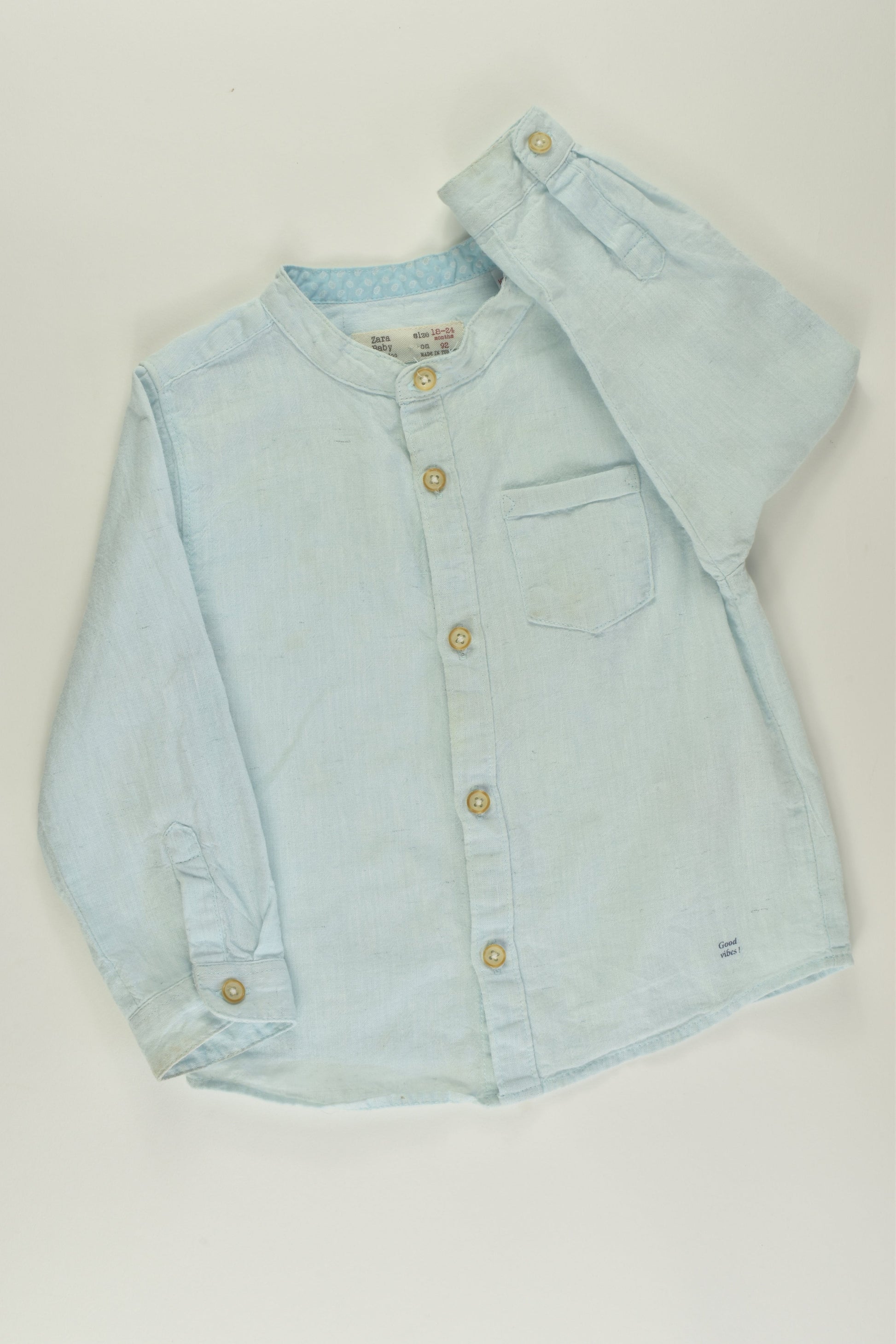Zara Size 2 Linen Blend Shirt
